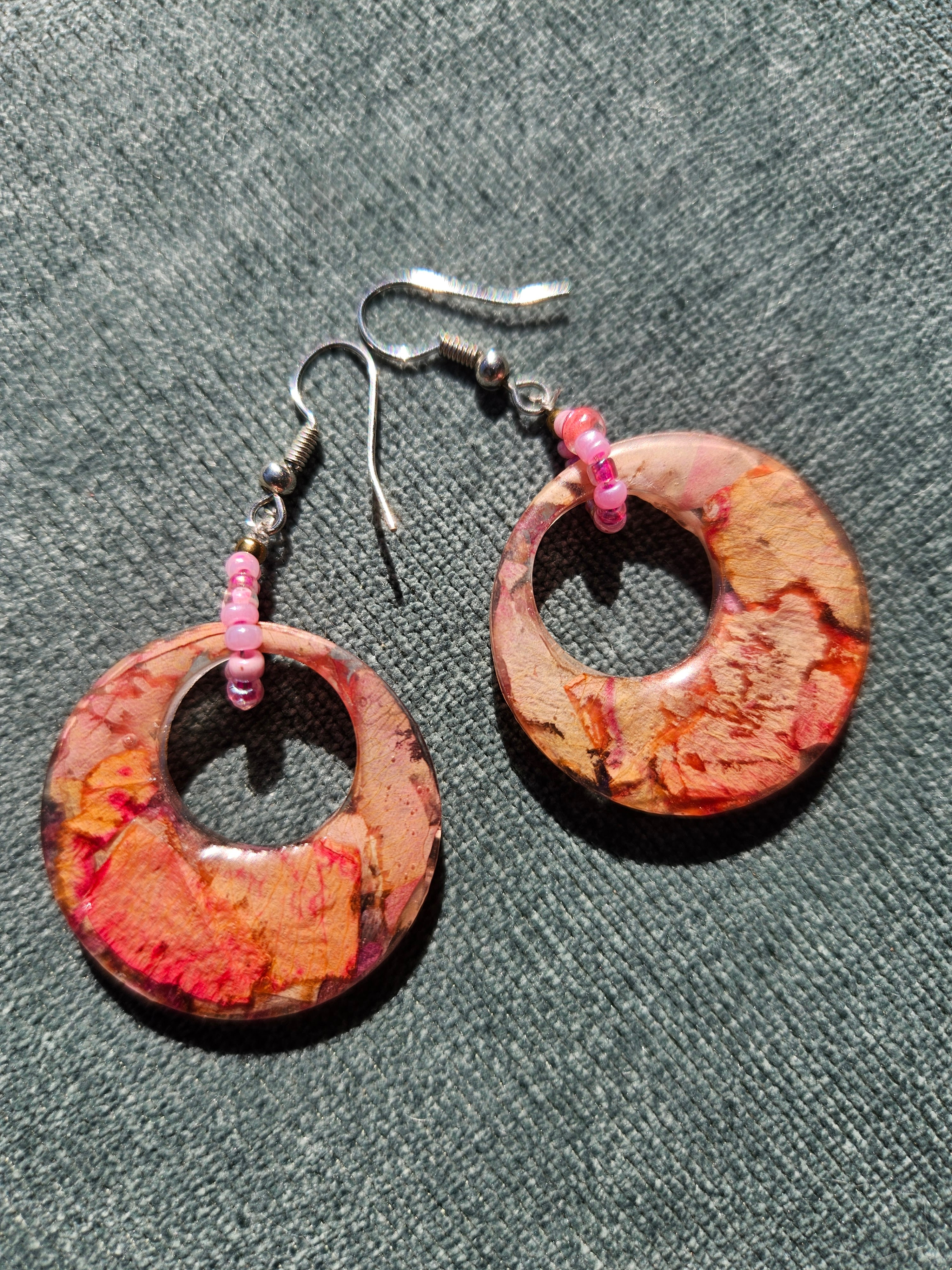 Lady In Pink Pressed Flower Earrings