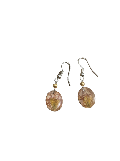 Floral Whimsy Button-sized Pressed Flower Earrings