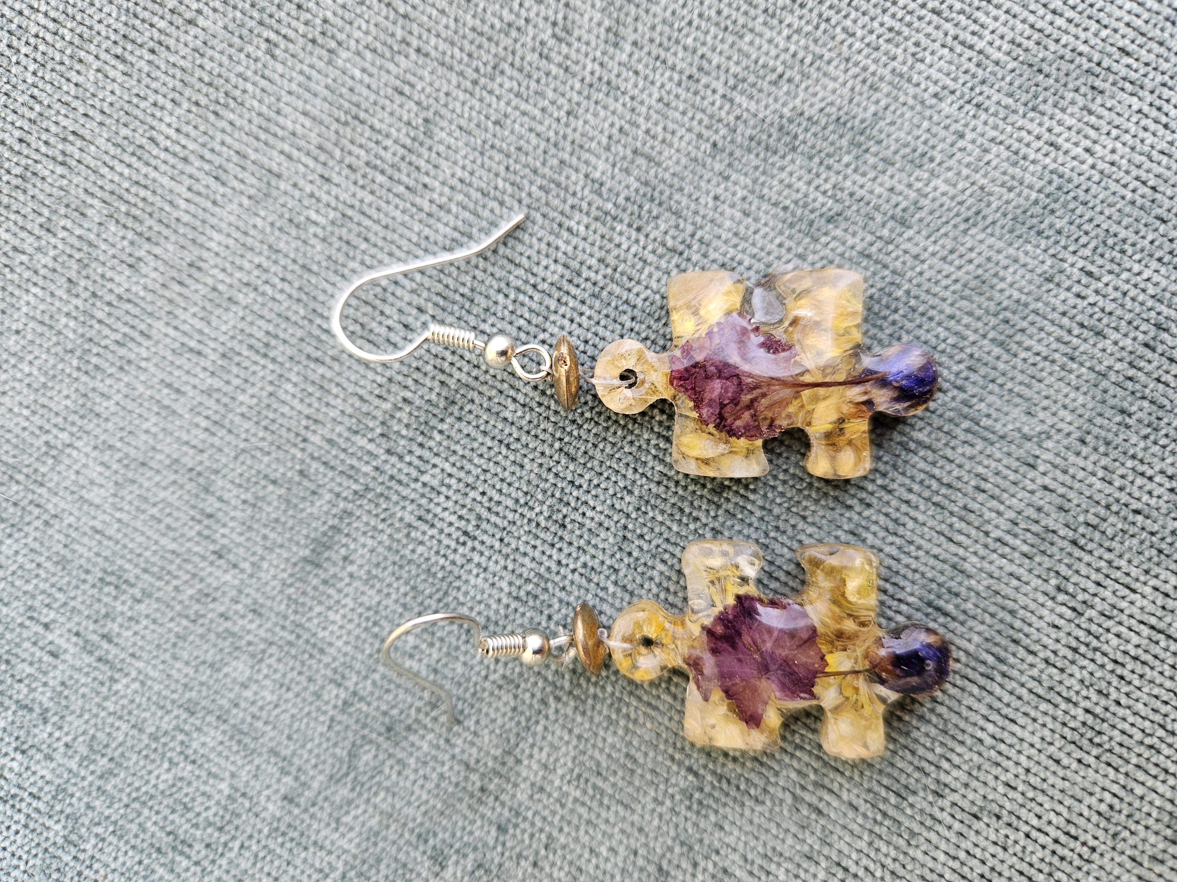 Puzzle Me This Pressed Flower Earrings