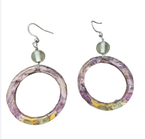 Fairy Circle Pressed Flower Earrings