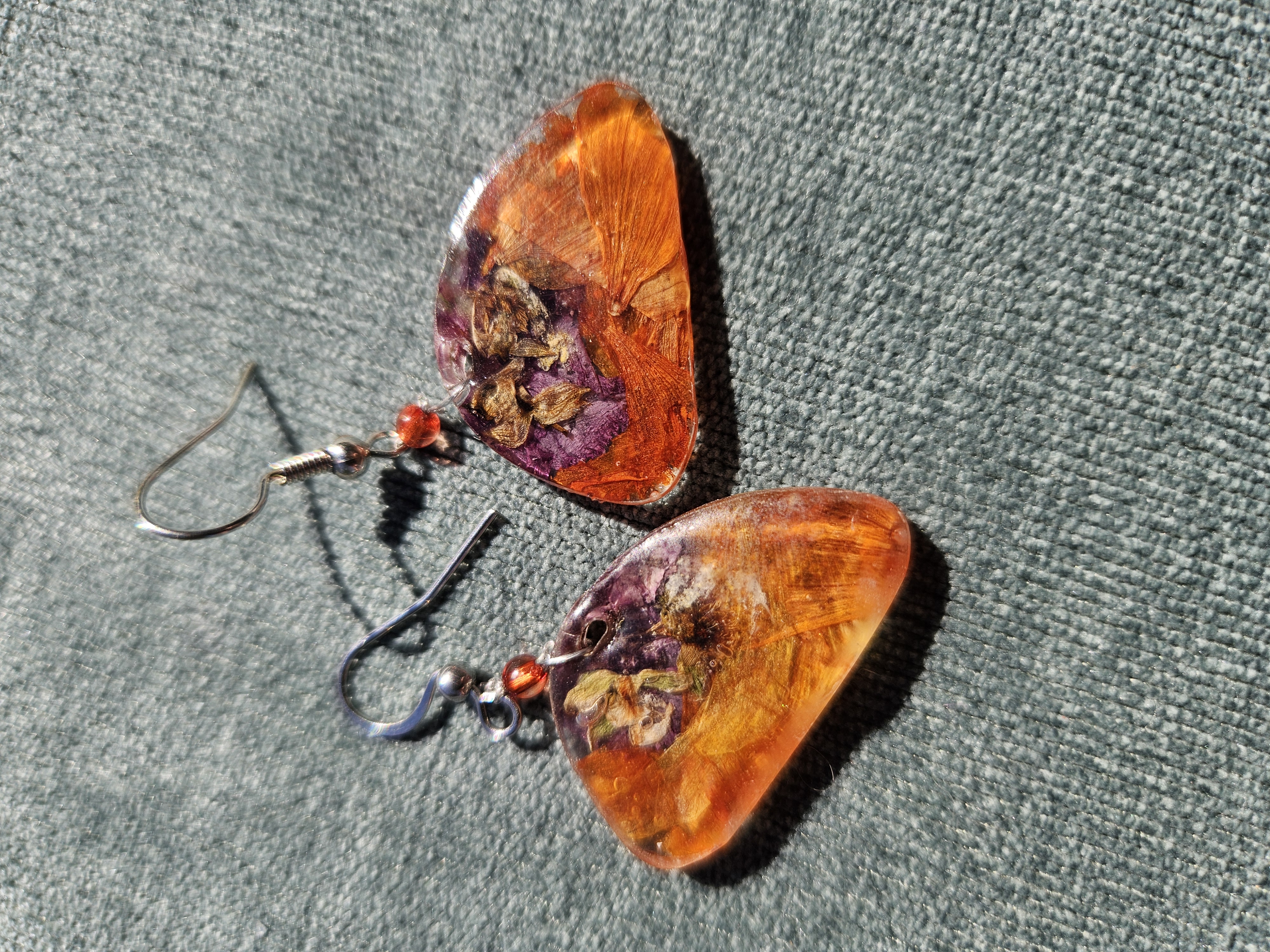 Clementine Dream Pressed Flower Earrings