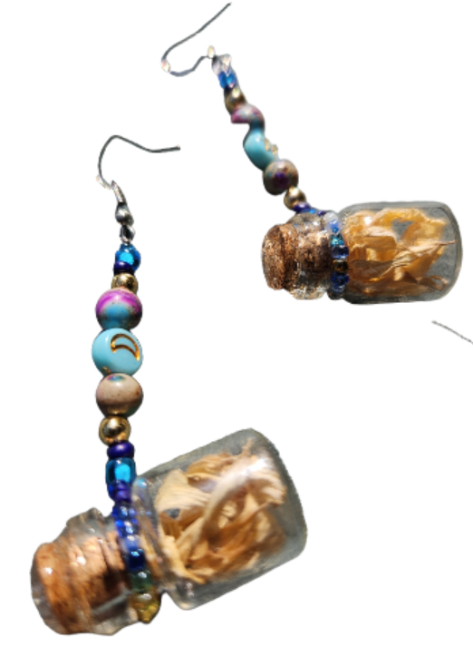 Sunflower Charm Pressed Flower Earrings