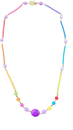 Rainbow Pop Handcrafted Multicolor Beaded Necklace