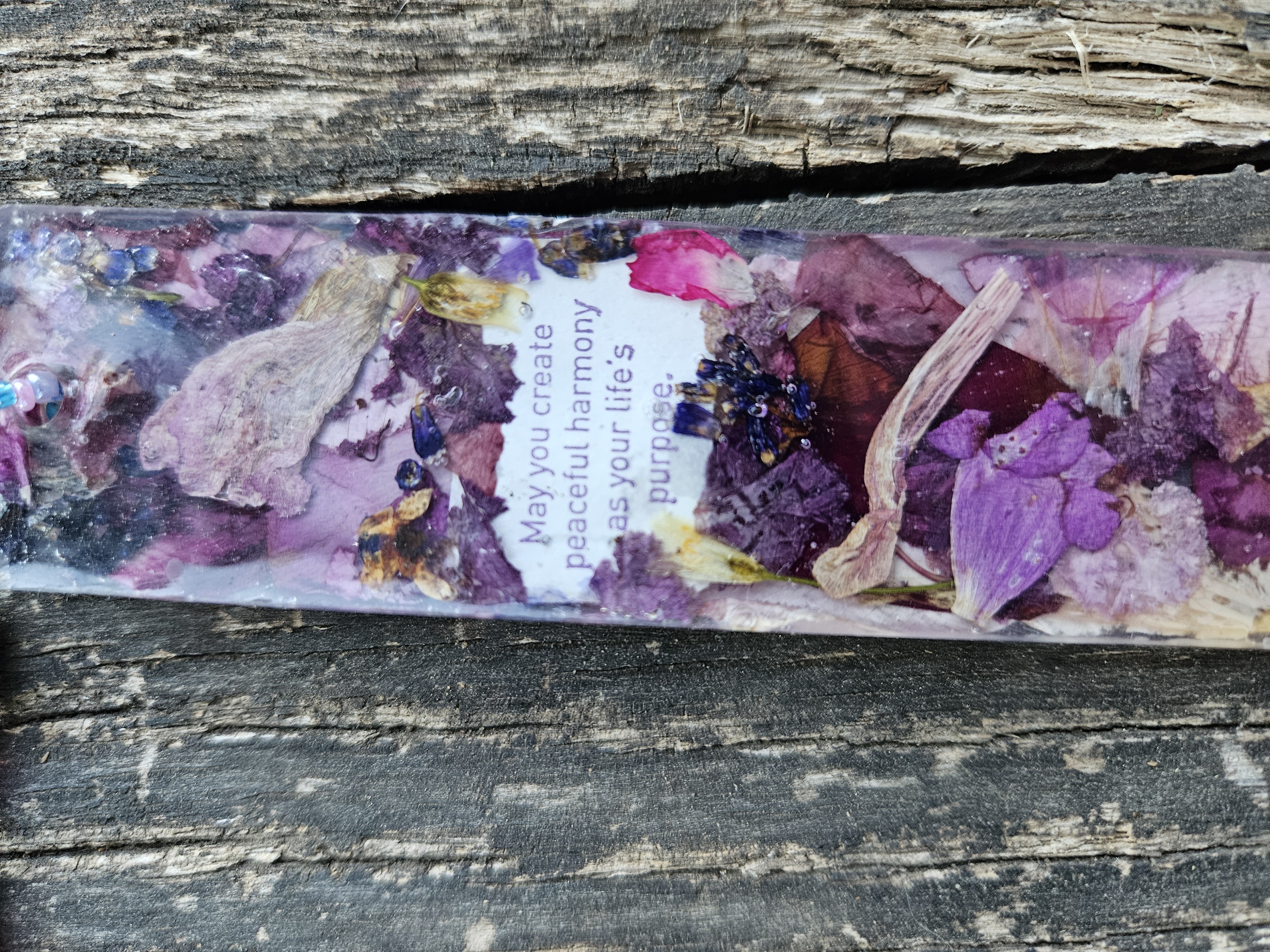 Wildflower Pressed Flower Bookmark with Upcycled Yogi Tea Tag