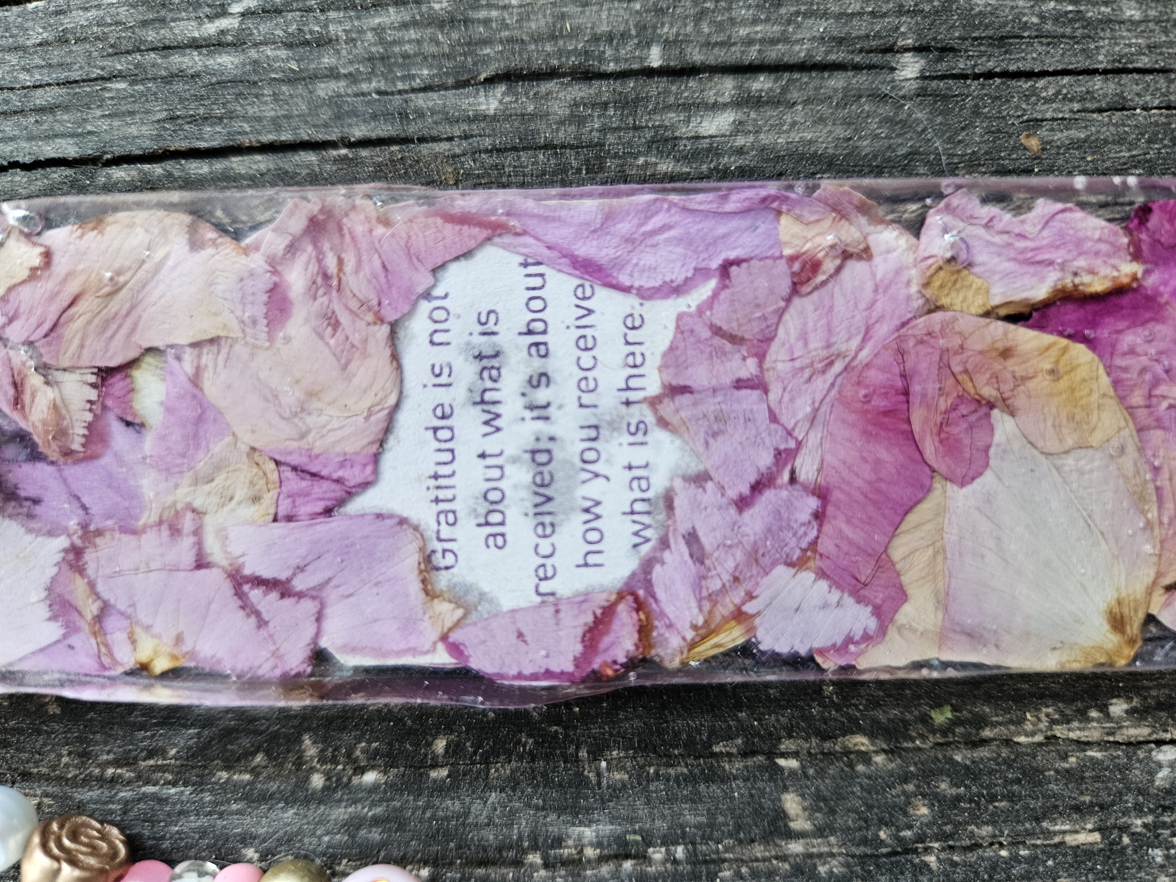 Pretty in Roses Pressed Flower Bookmark