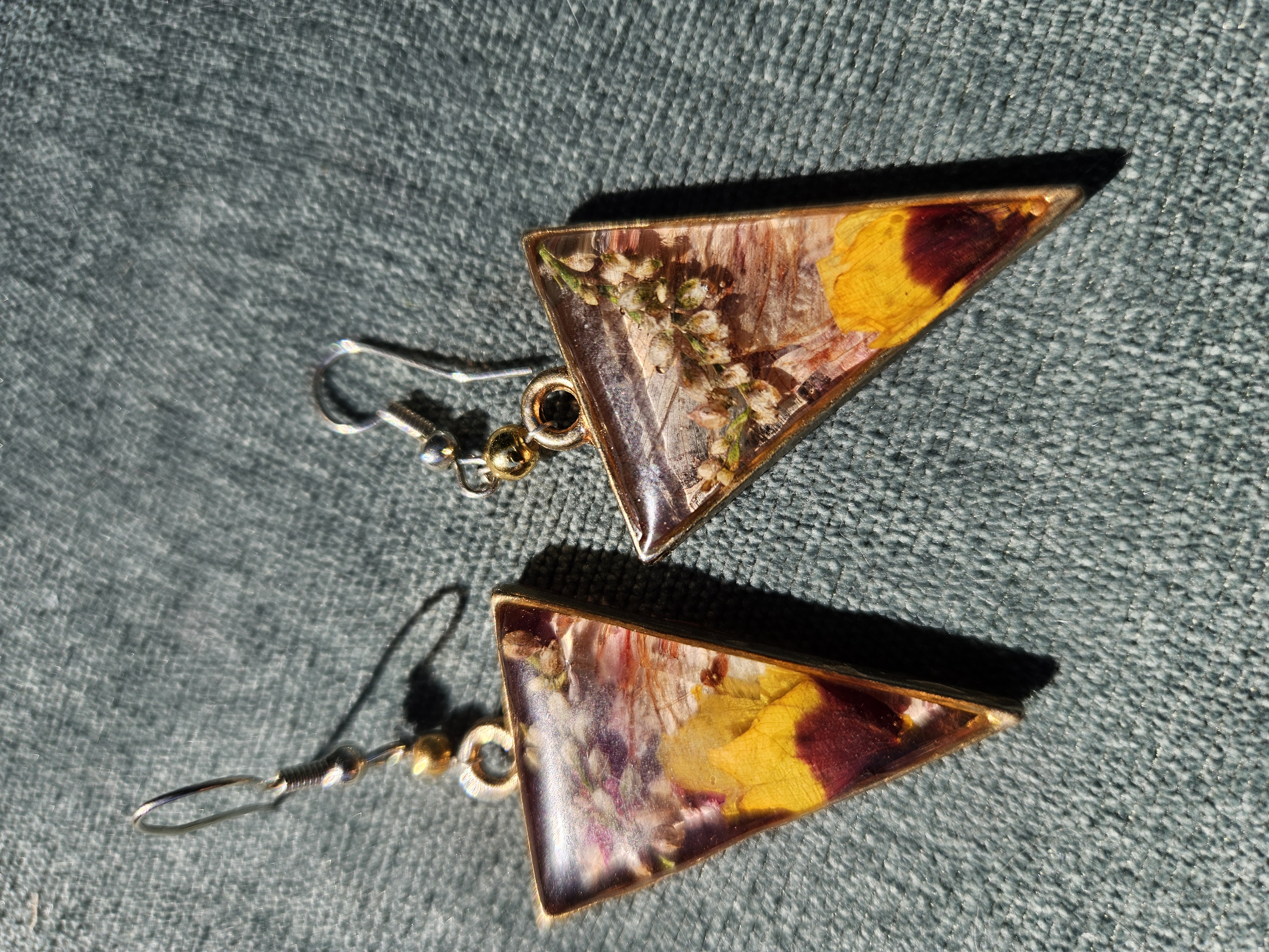 Water Element Meets Earth Pressed Flower Earrings