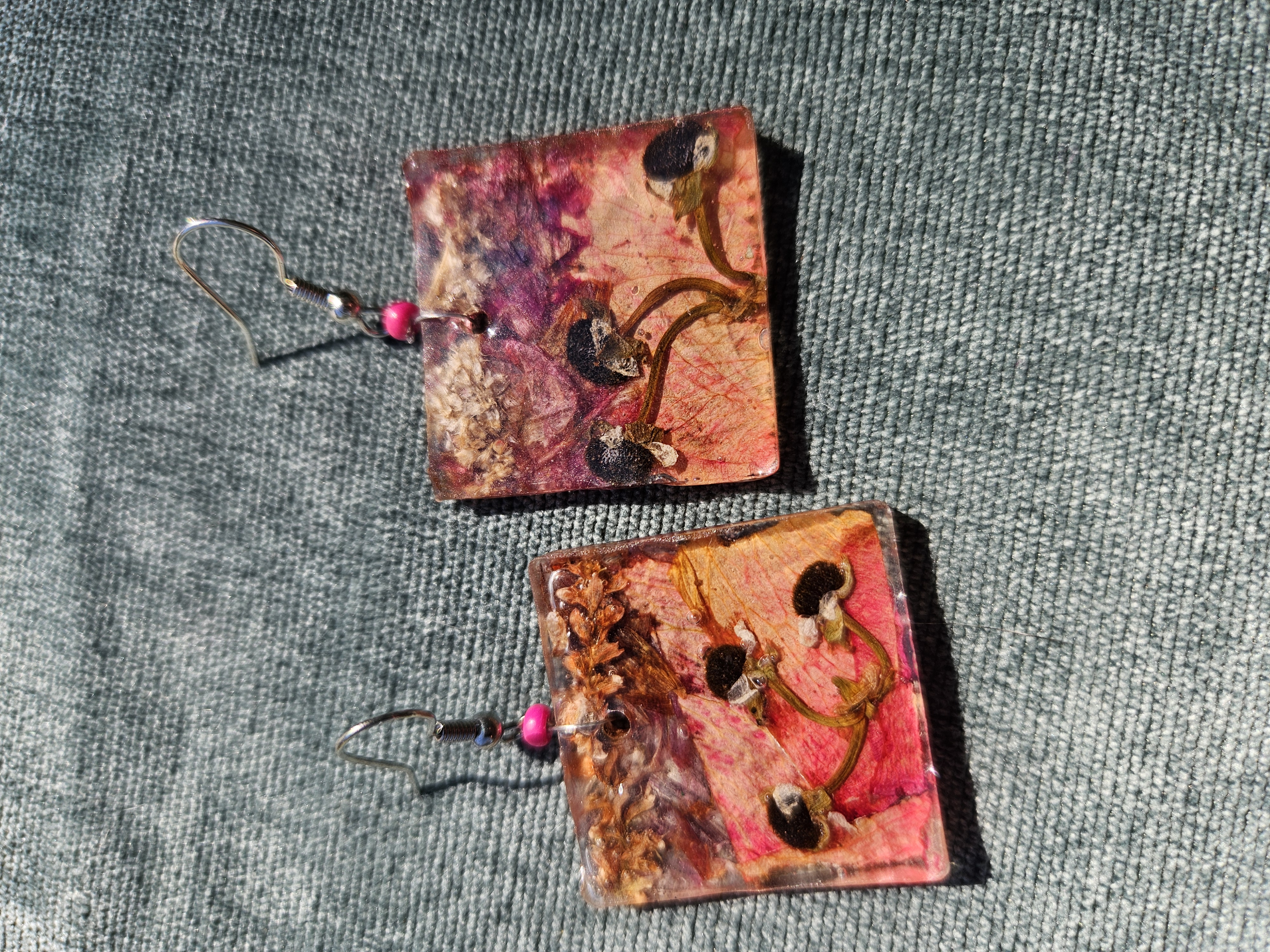 Rosy Wonders Pressed Flower Earrings