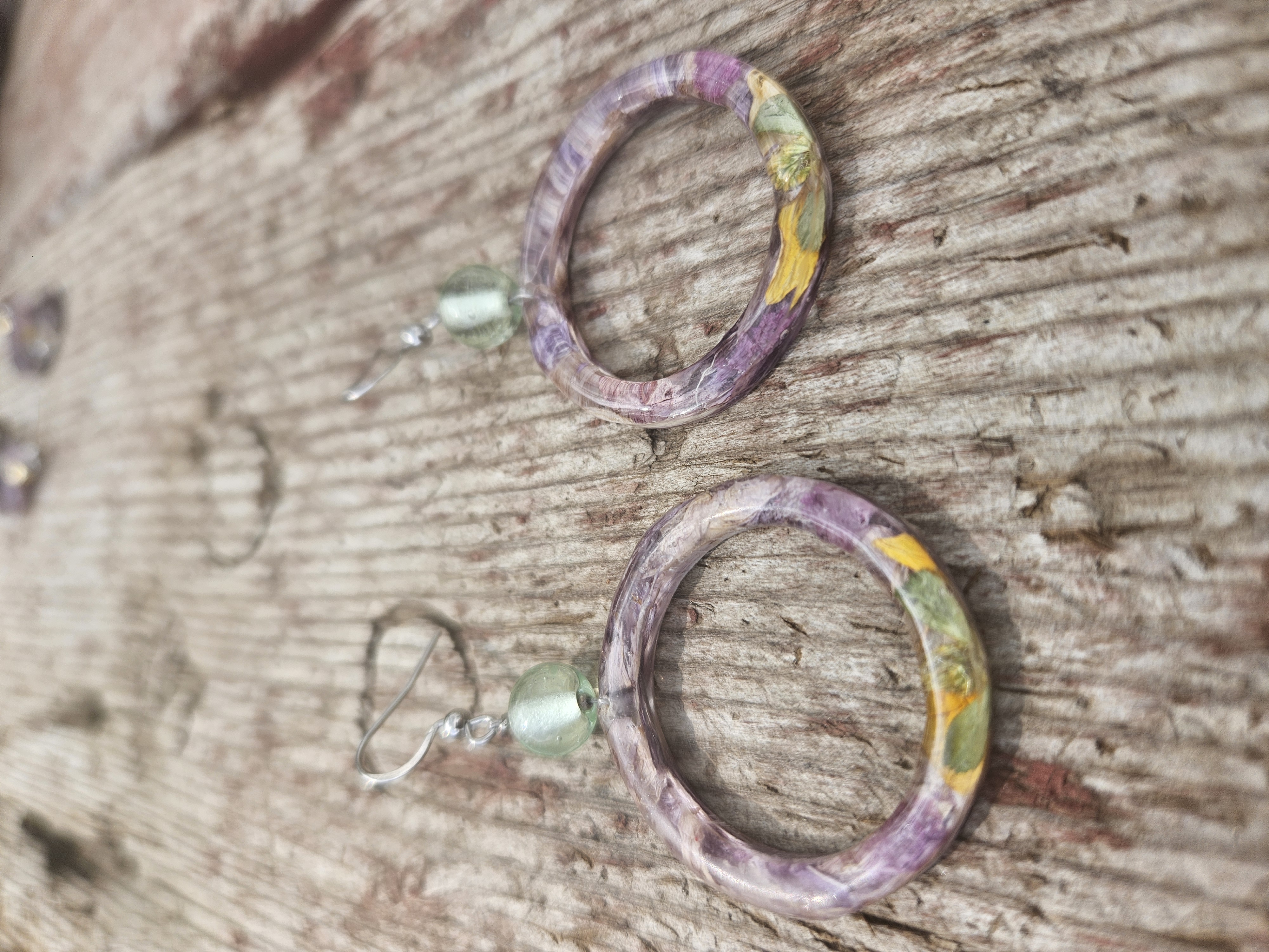 Fairy Circle Pressed Flower Earrings