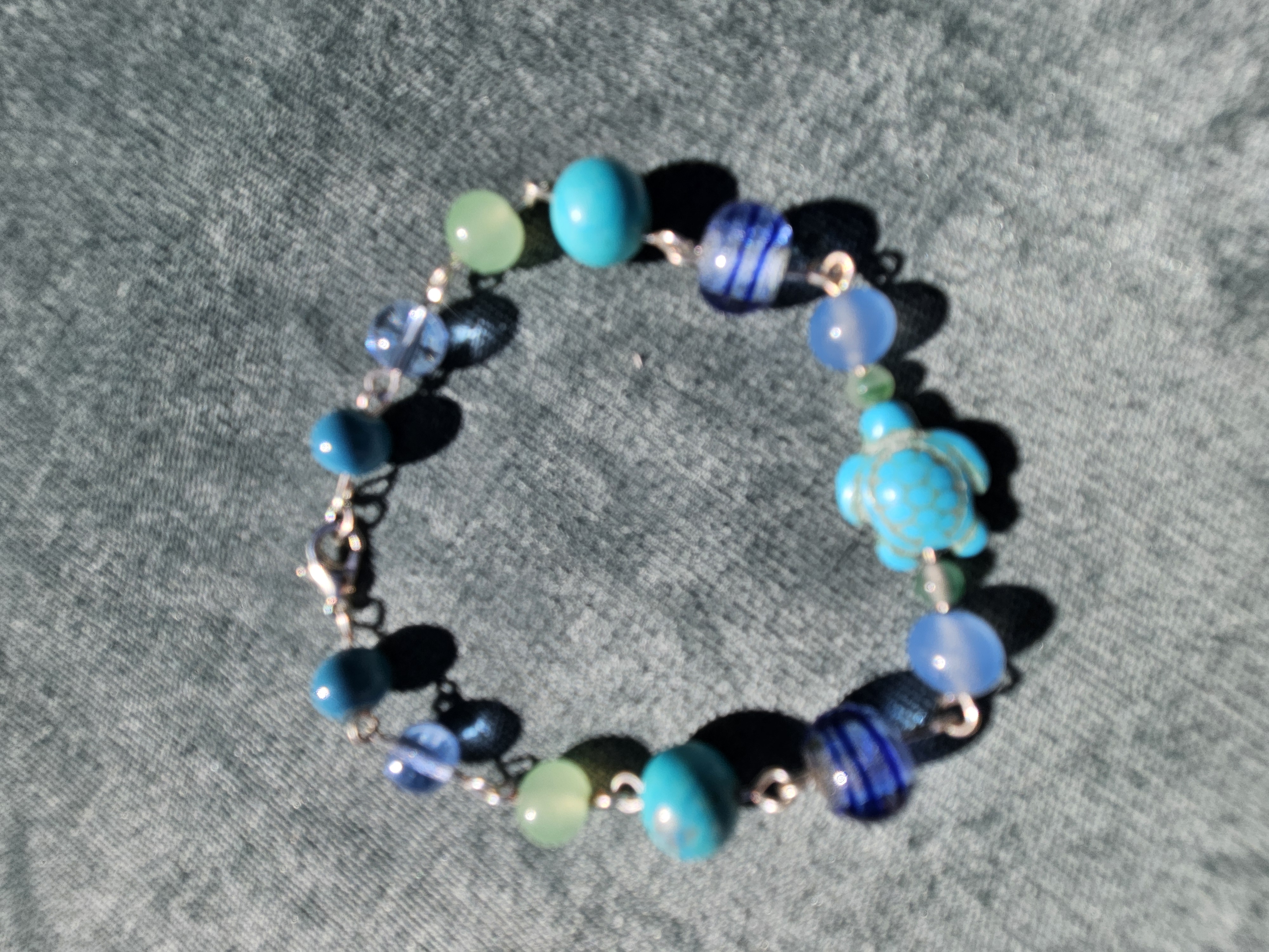 Blue Turtle Upcycled Bracelet
