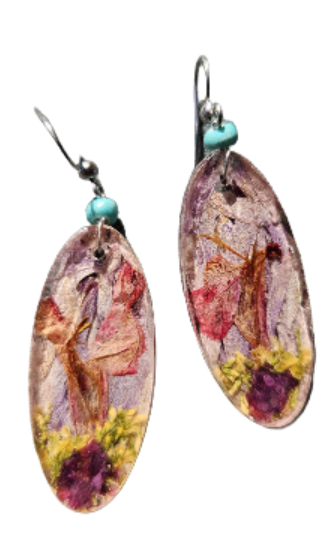 Tea Party Pressed Flower Earrings