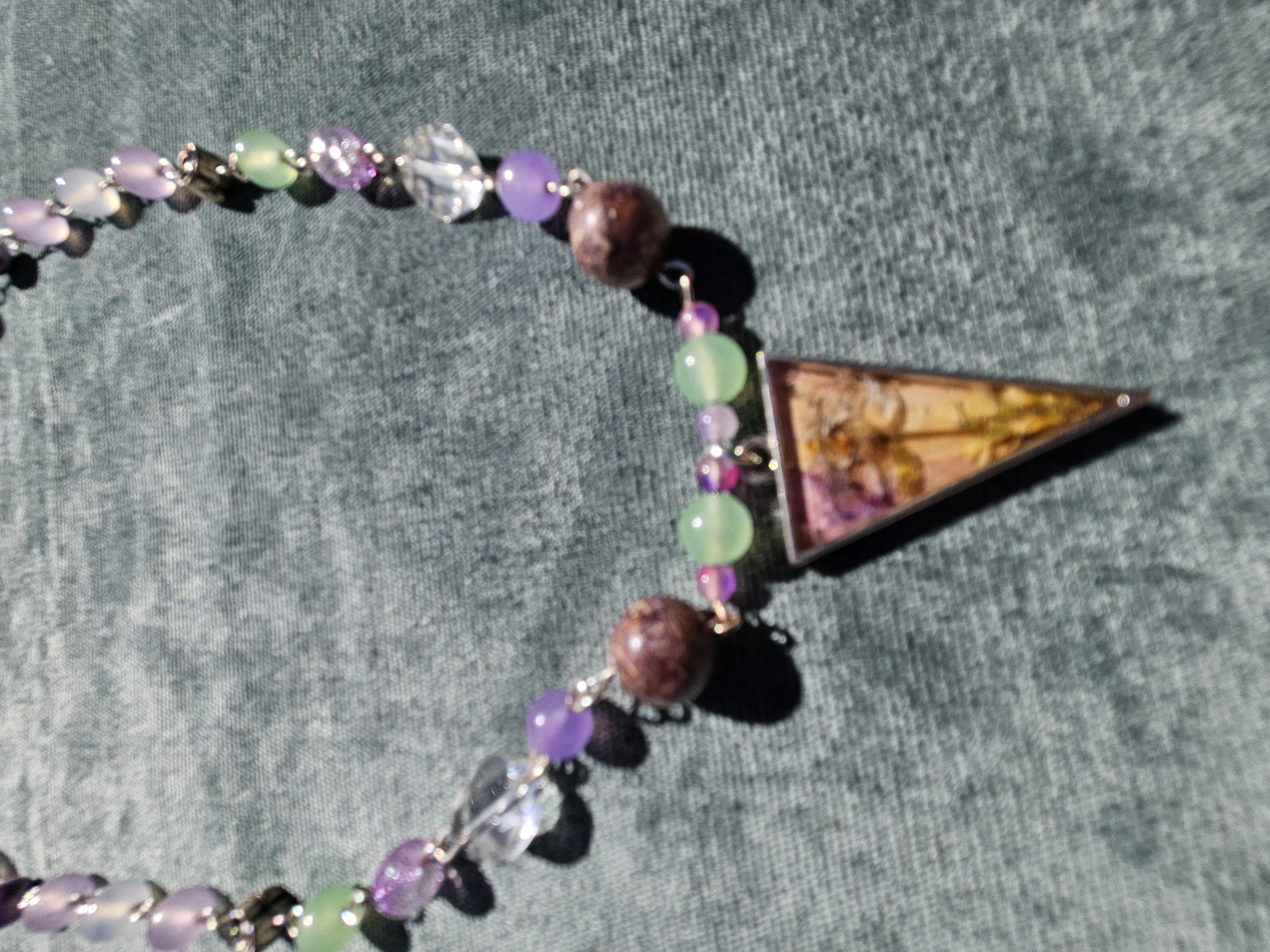 E-Motion Upcycled Necklace with Pressed Flower Charm