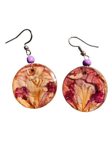 Pink Beauties Pressed Flower Earrings