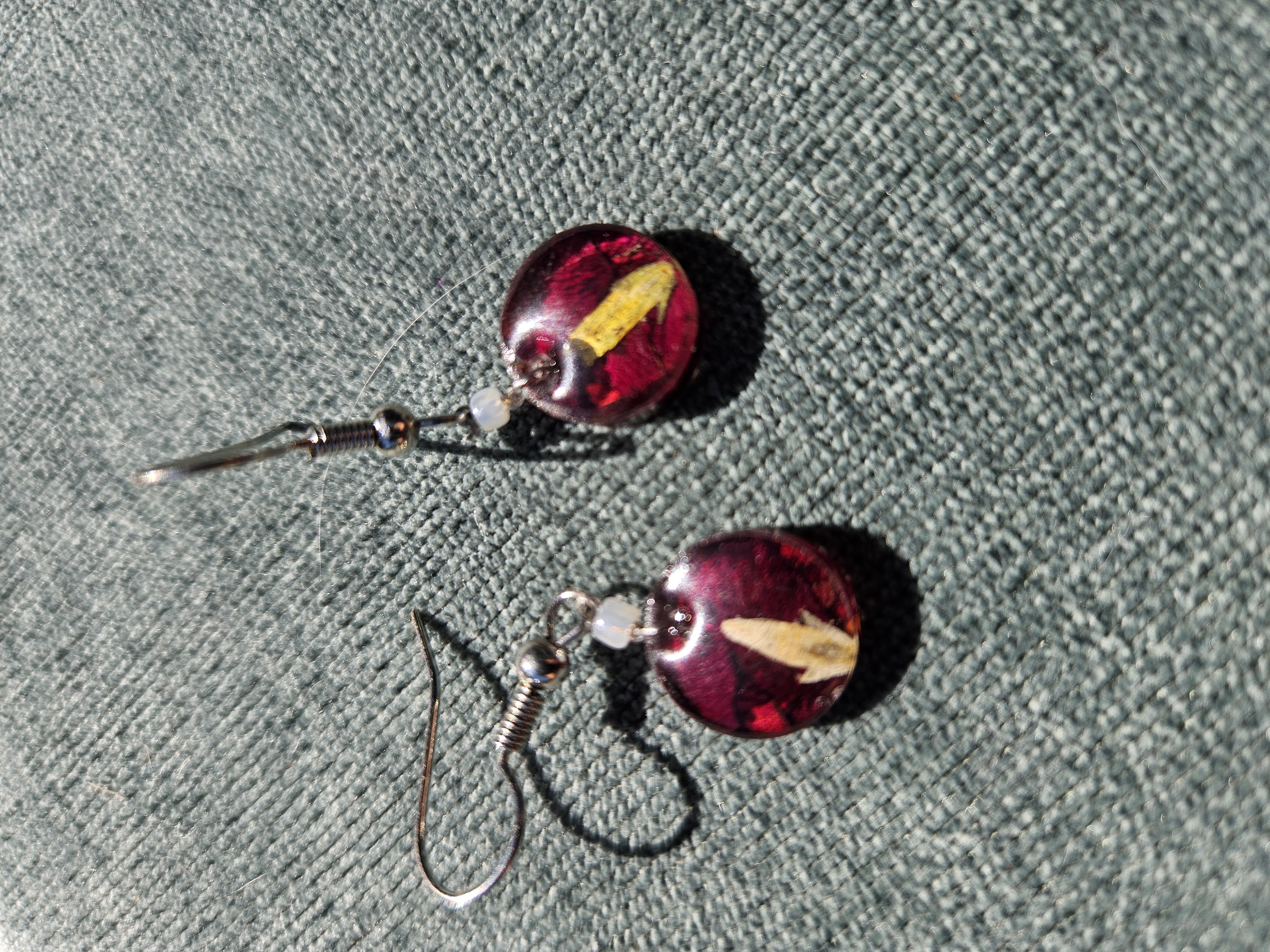 Movies & Popcorn Pressed Flower Earrings