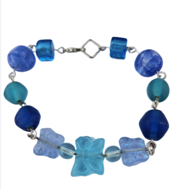 Blue Butterfly Vibes Upcycled Bracelet