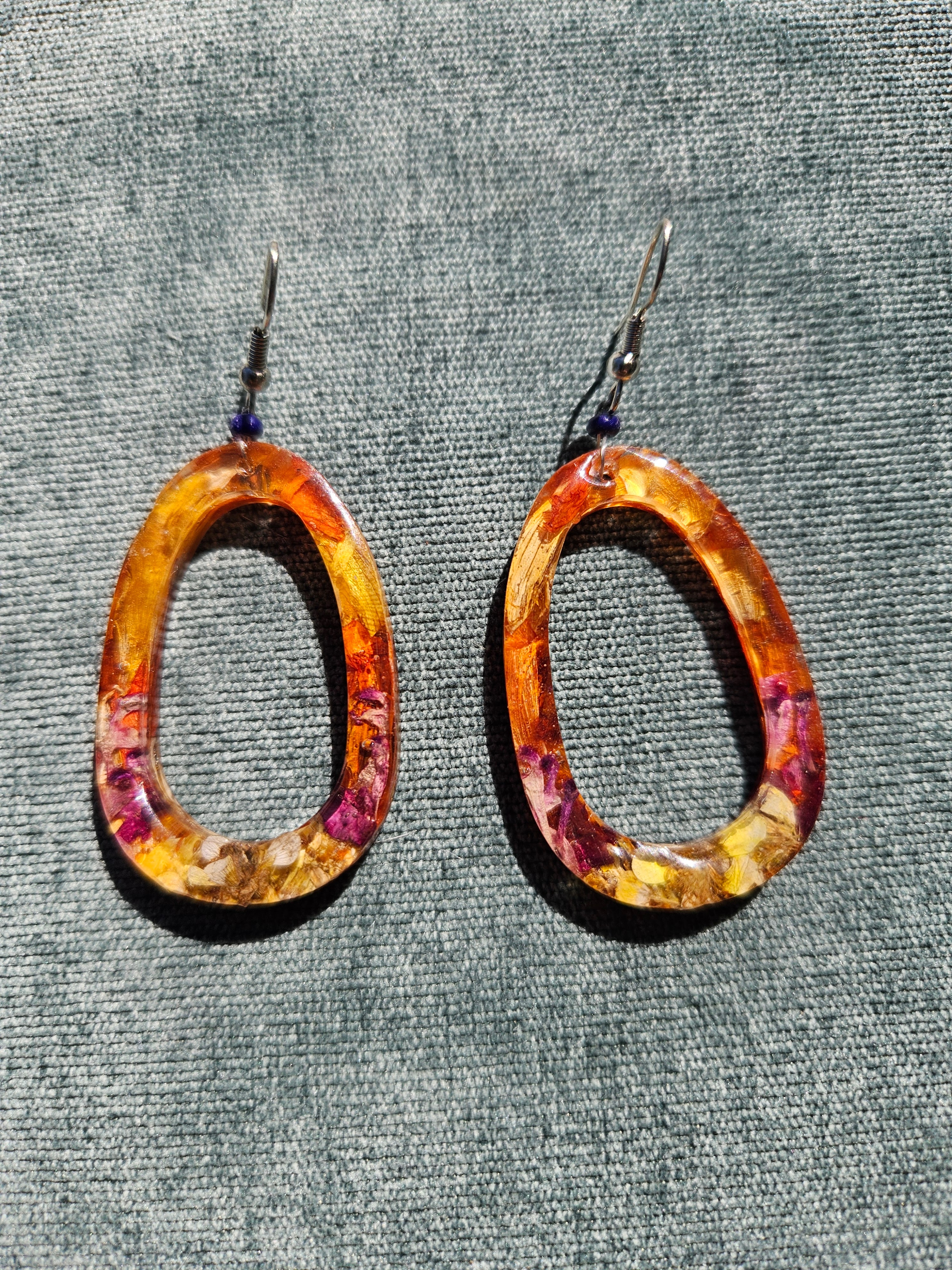 Sun Beams Pressed Flower Earrings