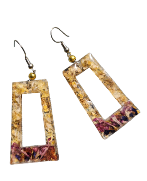 Retro Chic Pressed Flower Earrings