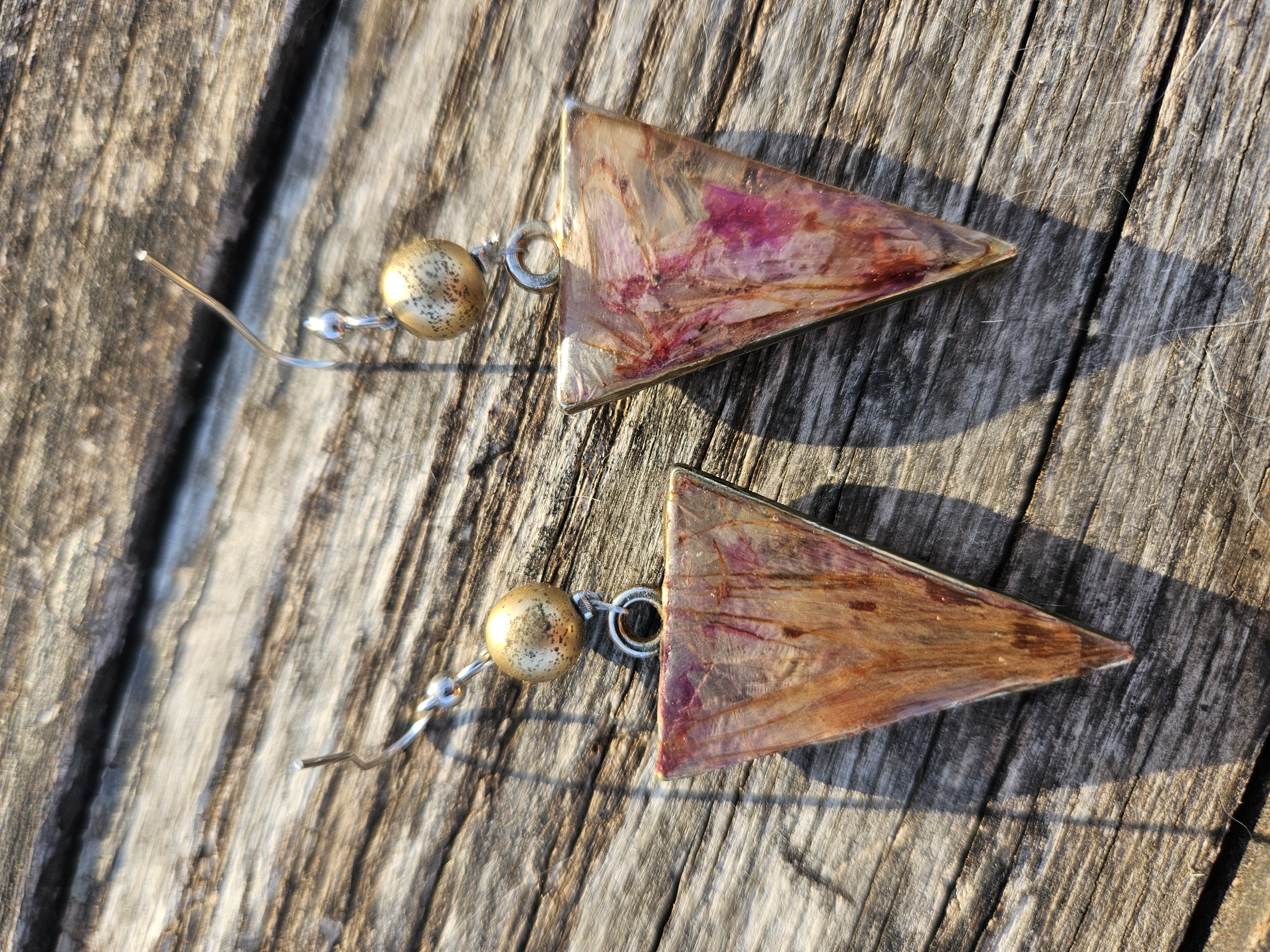 Water Element Meets Earth Pressed Flower Earrings