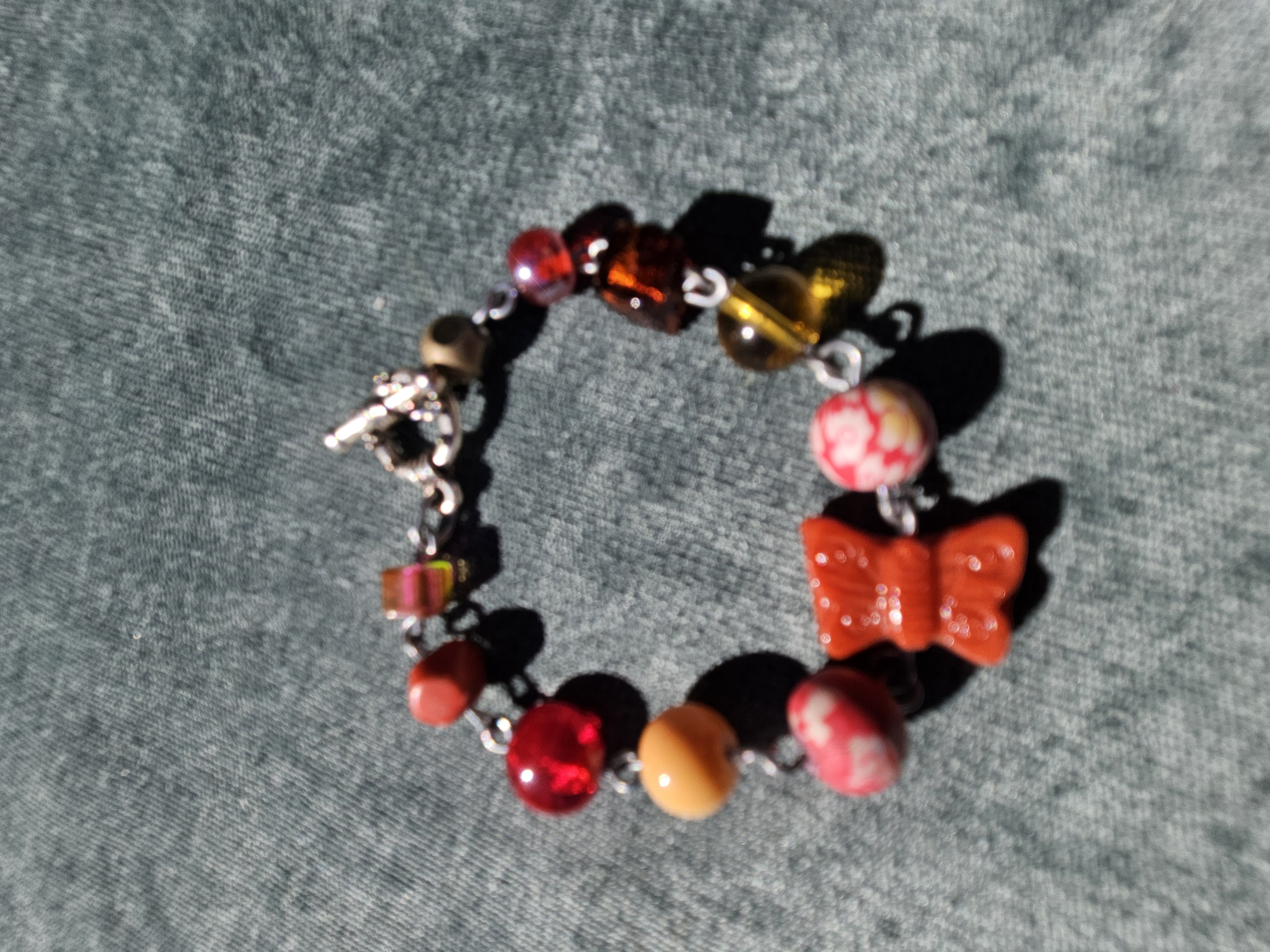 Autumn Butterfly Upcycled Bracelet
