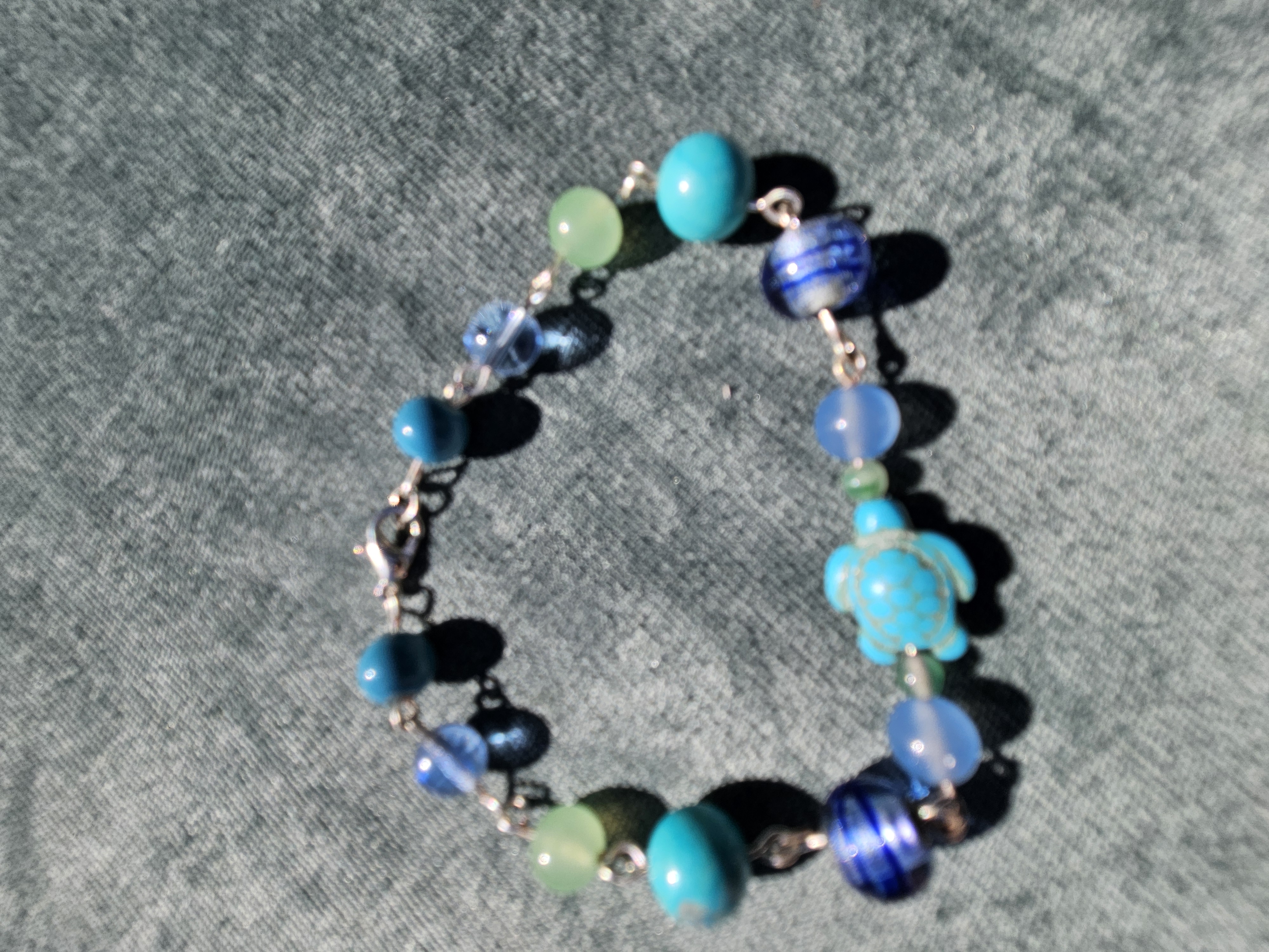 Blue Turtle Upcycled Bracelet
