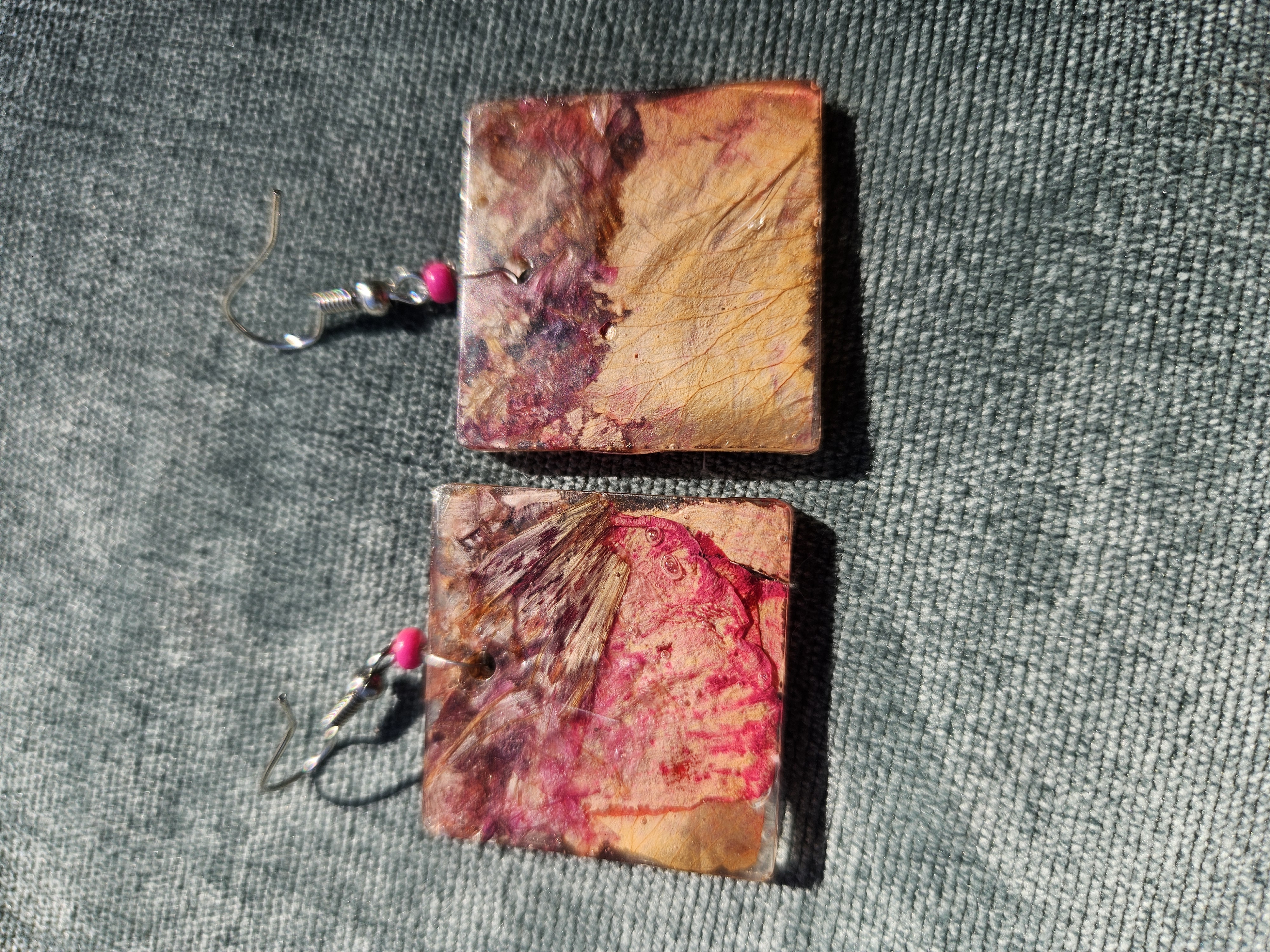Rosy Wonders Pressed Flower Earrings