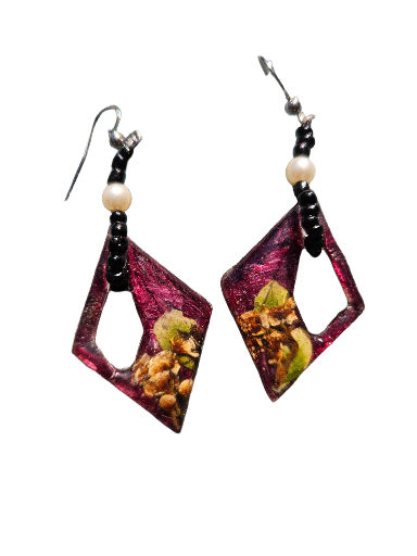 Goth Vibes Pressed Flower Earrings