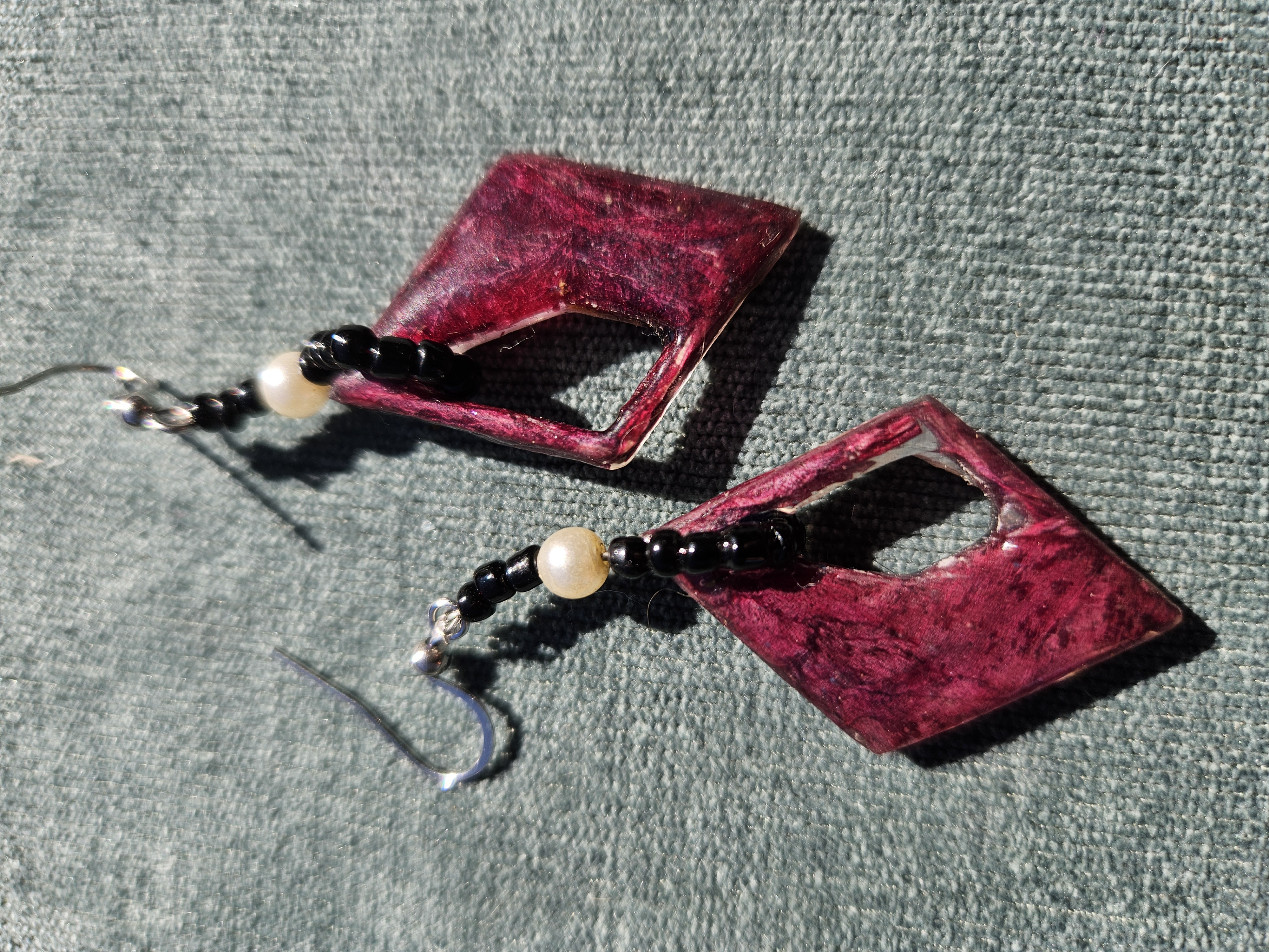 Goth Vibes Pressed Flower Earrings