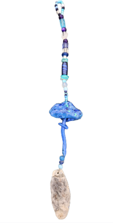 Sea Fairies Mushroom Charm Windchime with Oyster Shell