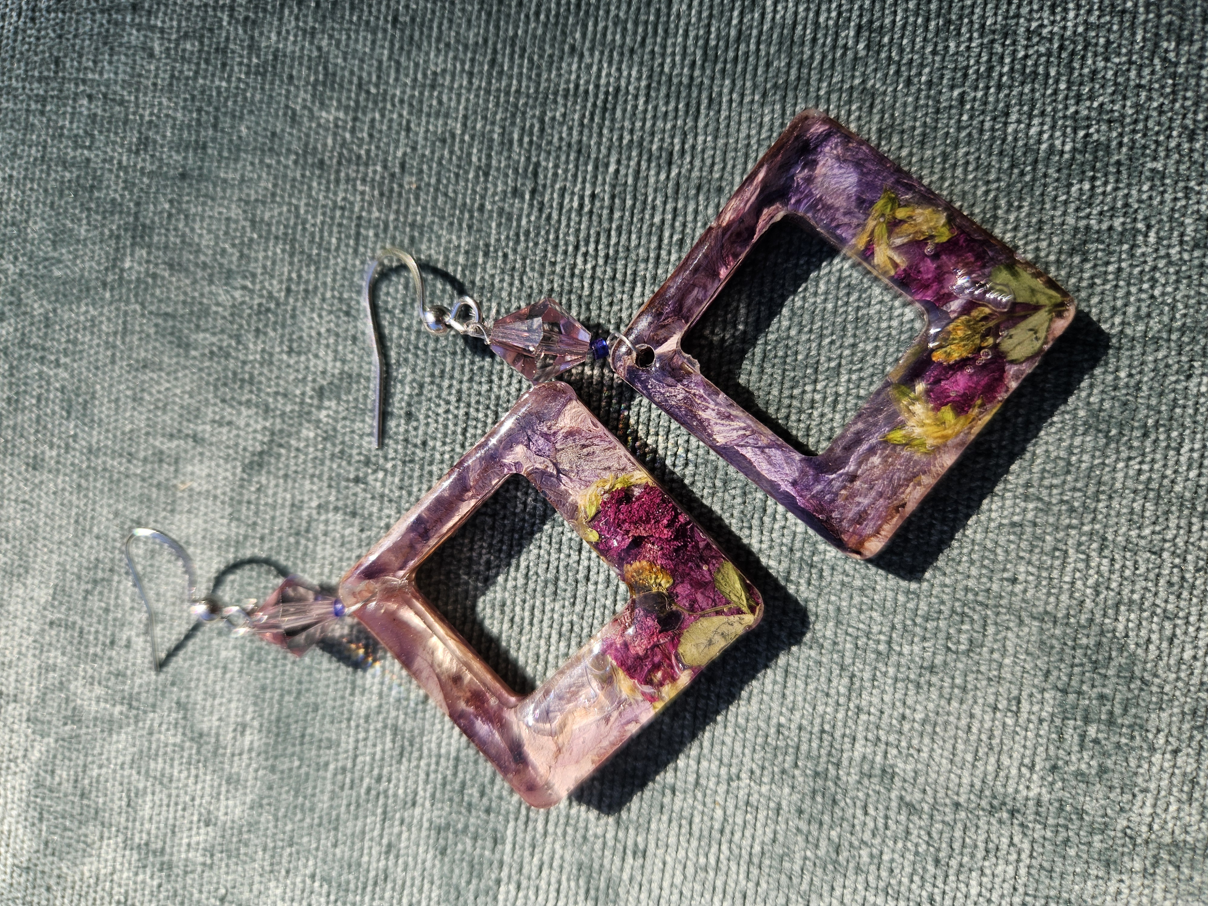 Cosmic Alignment Pressed Flower Earrings
