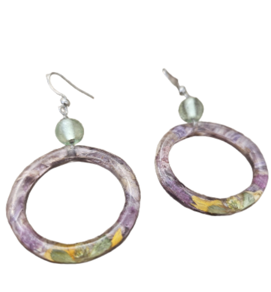 Fairy Circle Pressed Flower Earrings