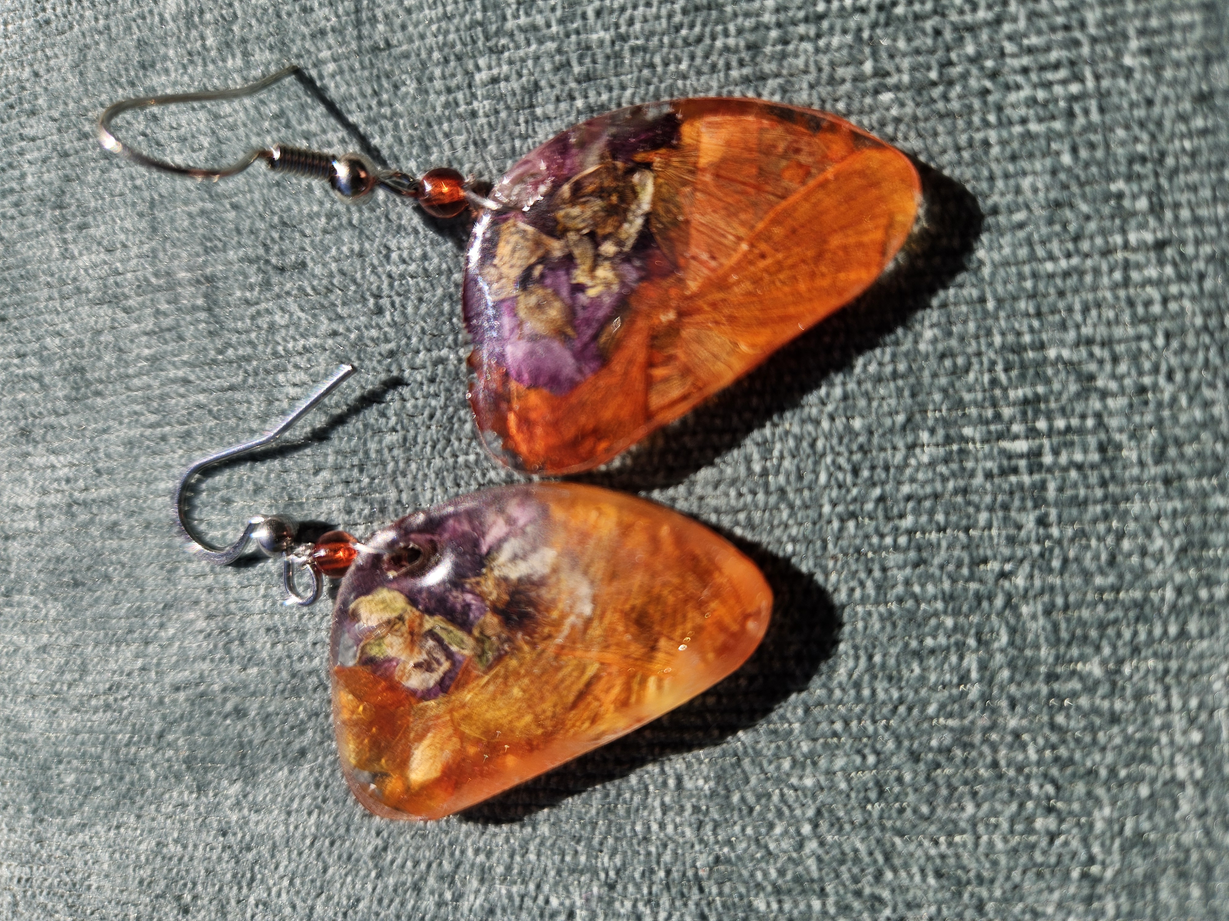 Clementine Dream Pressed Flower Earrings