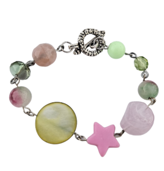 Pink & Punky Upcycled Bracelet