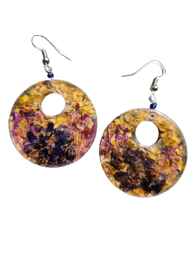 Birds And The Bees Pressed Flower Earrings