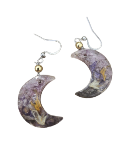 Moonlight Voyage Pressed Flower Earrings