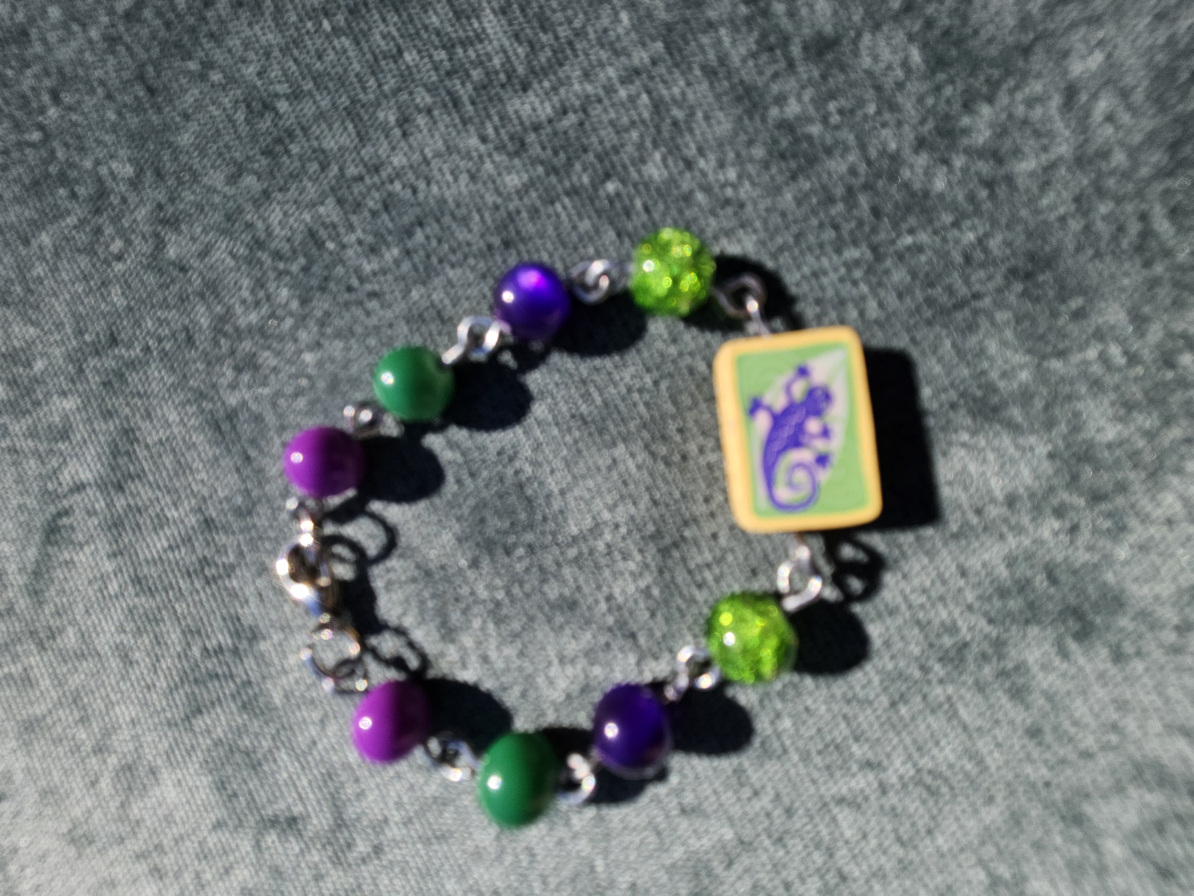 Silly Gecko Upcycled Kids Bracelet