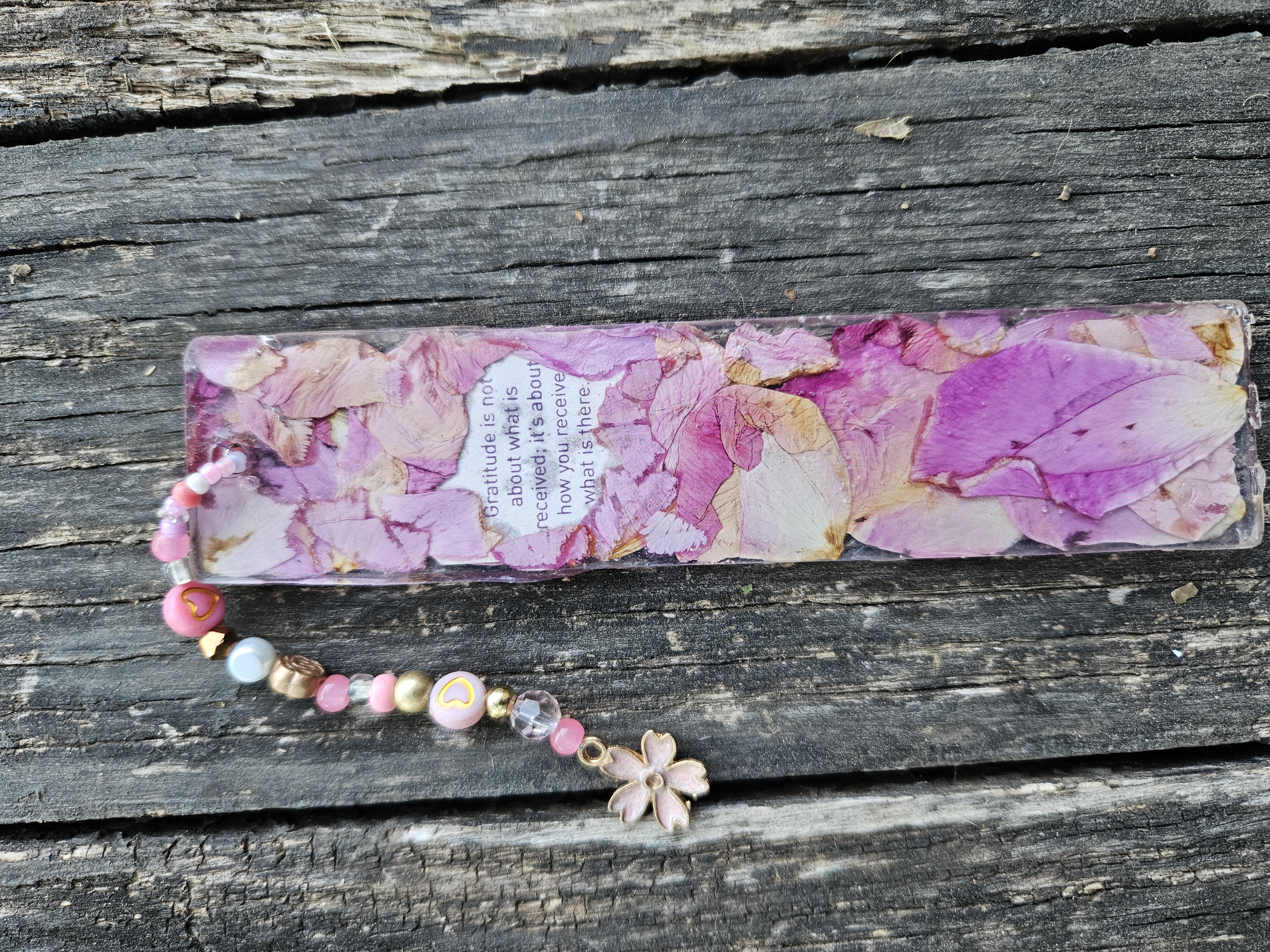 Pretty in Roses Pressed Flower Bookmark
