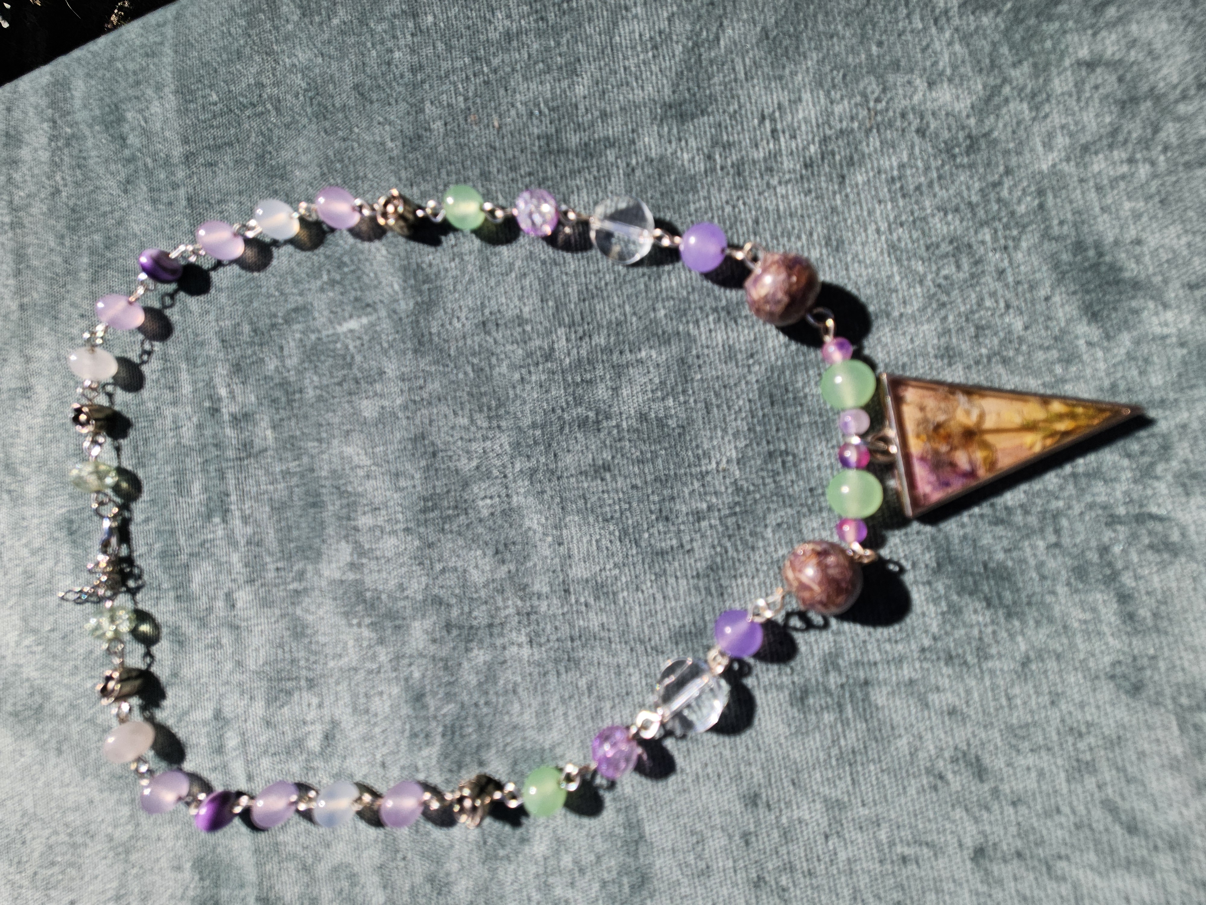 E-Motion Upcycled Necklace with Pressed Flower Charm