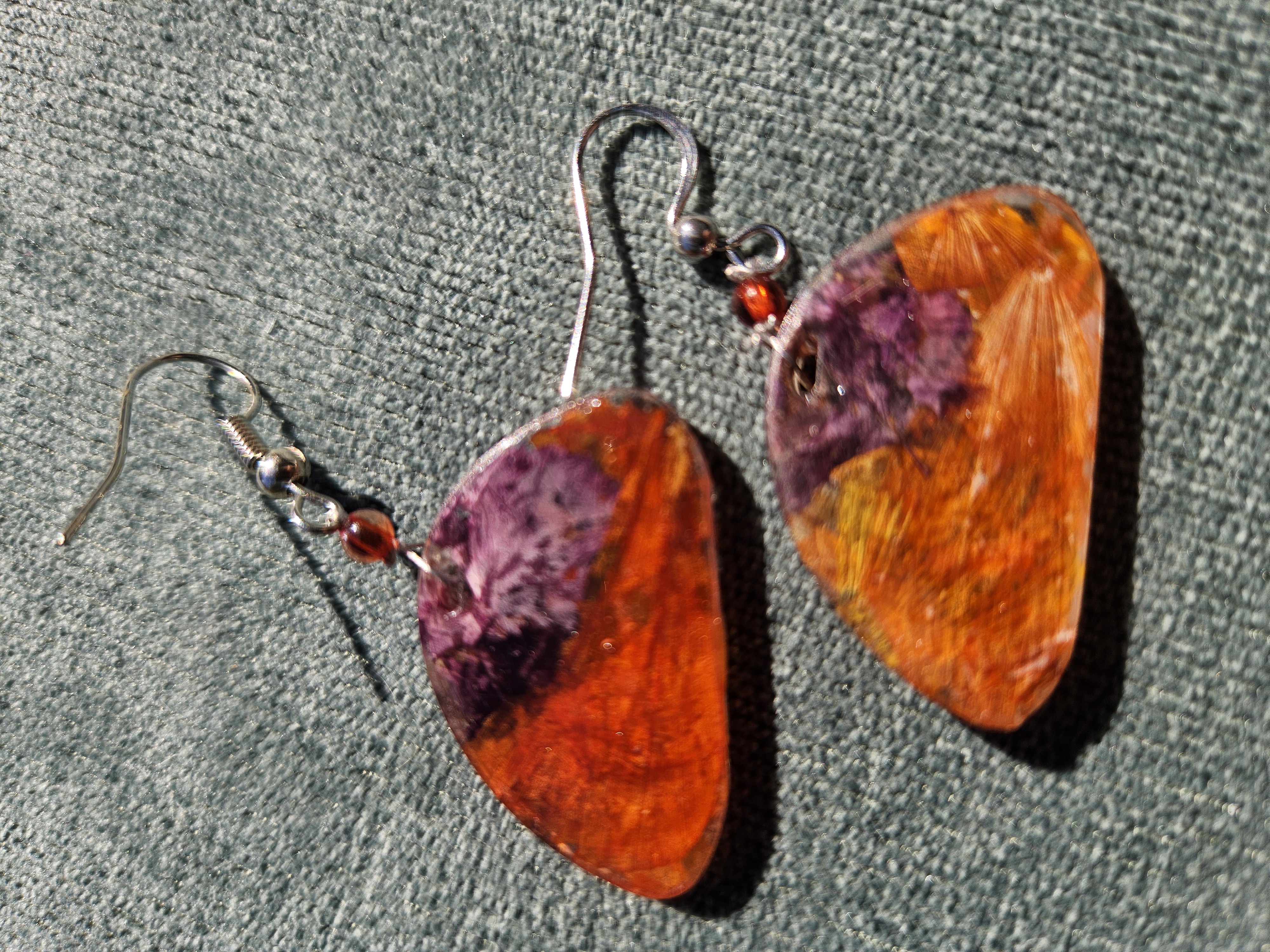 Clementine Dream Pressed Flower Earrings