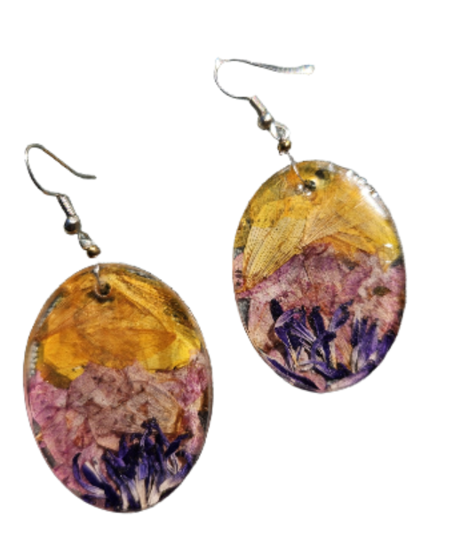 Bountiful Harvest Pressed Flower Earrings
