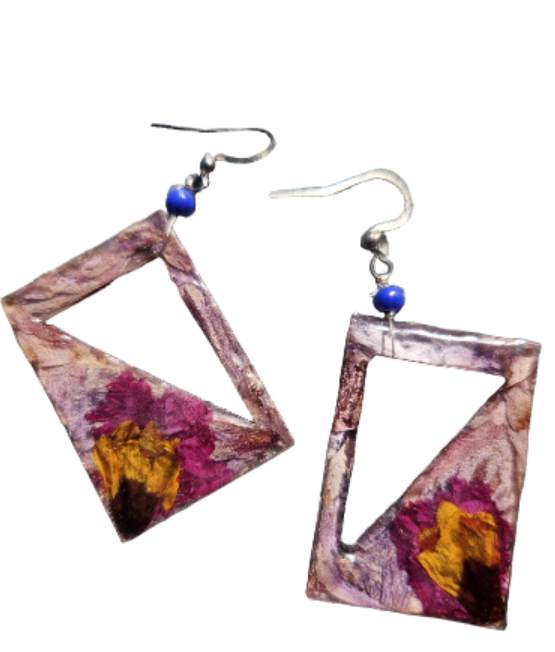 Late Night Fever Pressed Flower Earrings
