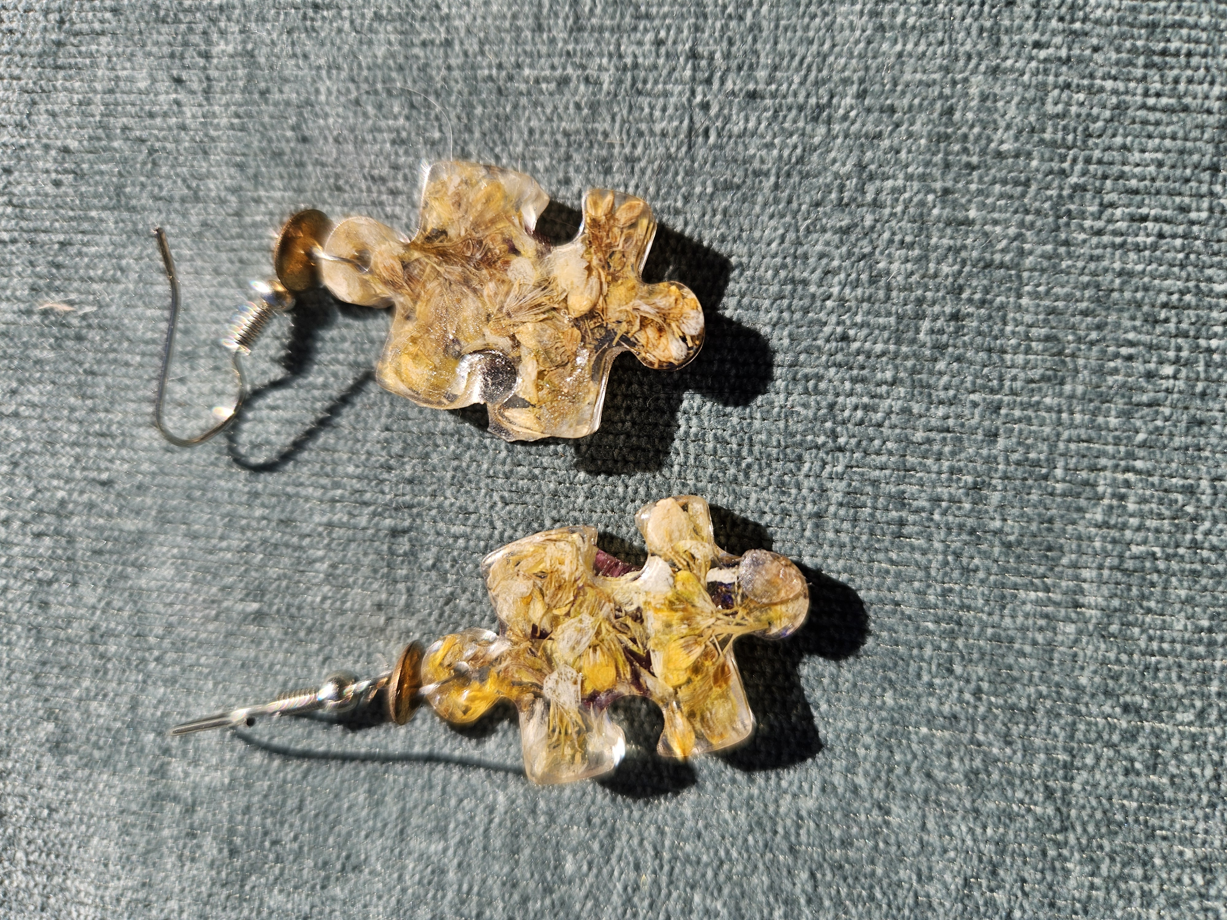 Puzzle Me This Pressed Flower Earrings