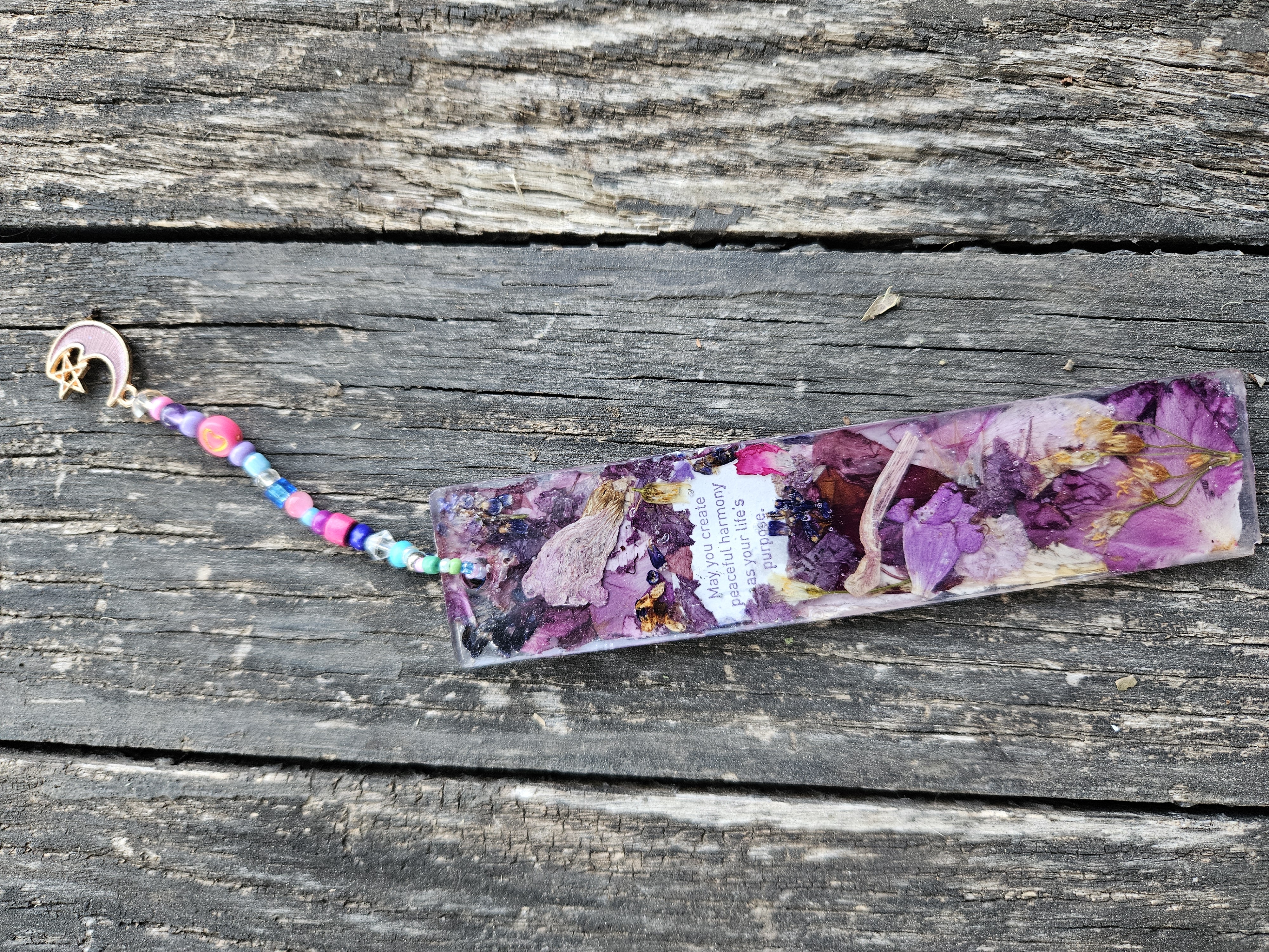 Wildflower Pressed Flower Bookmark with Upcycled Yogi Tea Tag