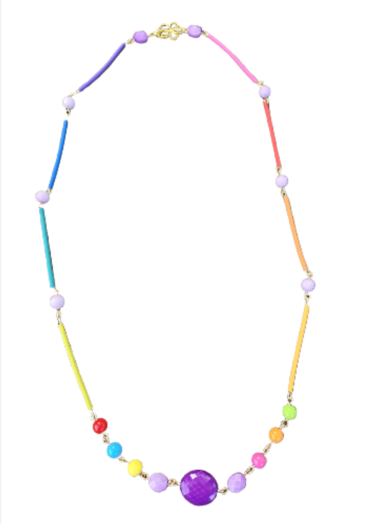 Rainbow Pop Handcrafted Multicolor Beaded Necklace