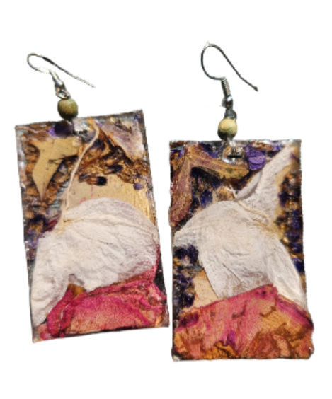 Orchid Bombshell Pressed Flower Earrings