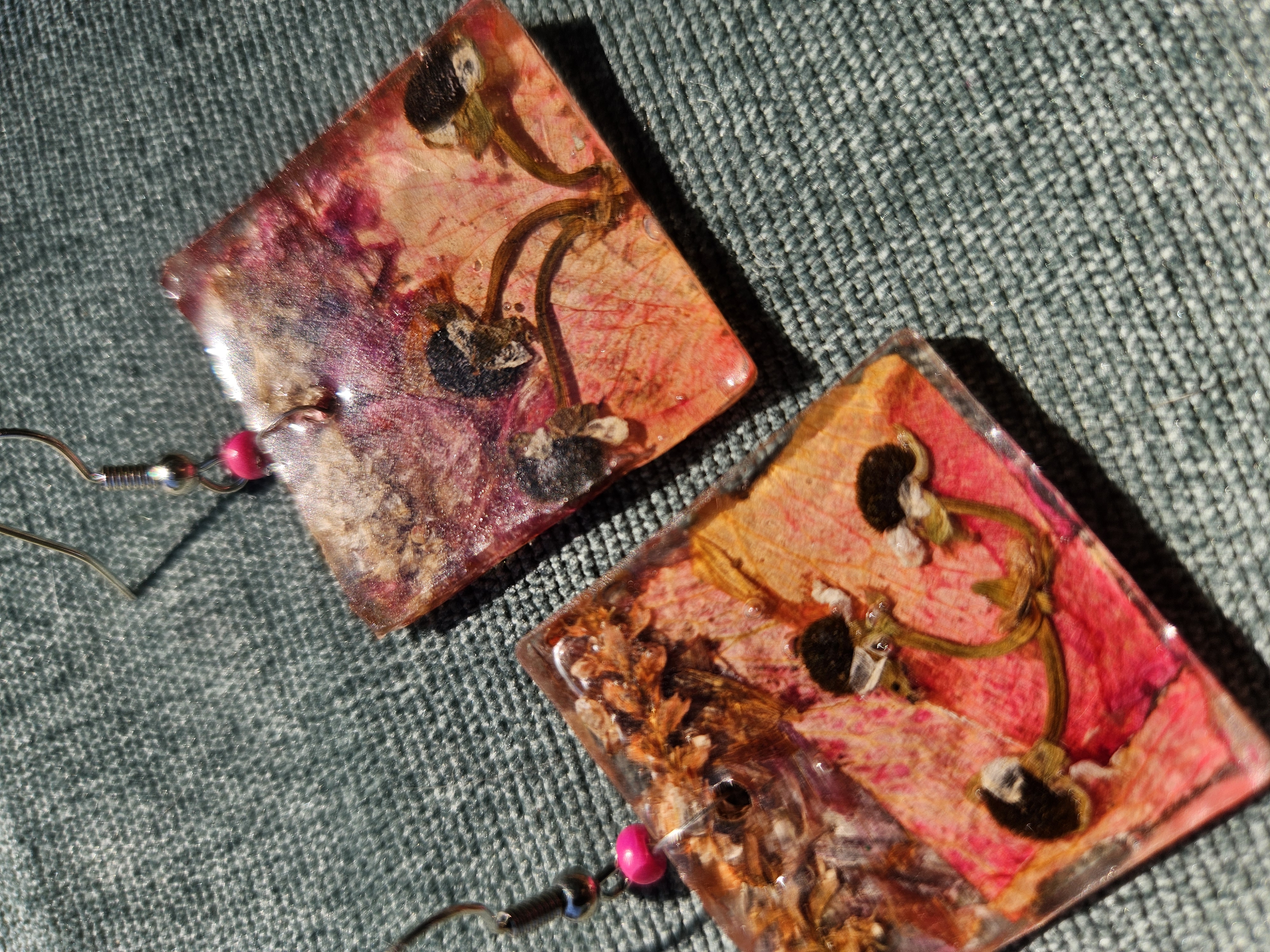 Rosy Wonders Pressed Flower Earrings