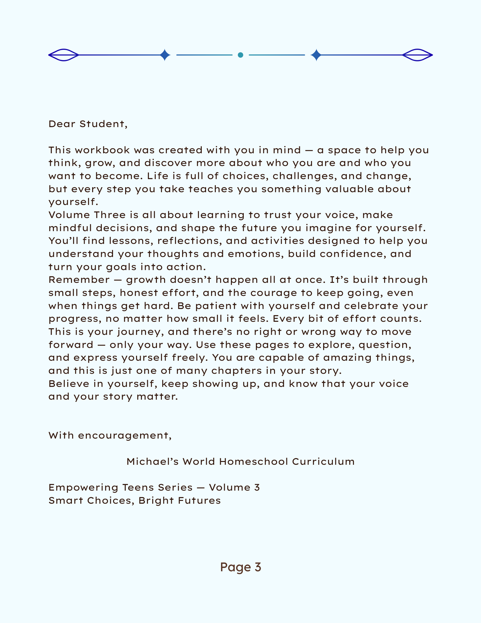 Empowering Teens Volume 3: Smart Choices Bright Futures