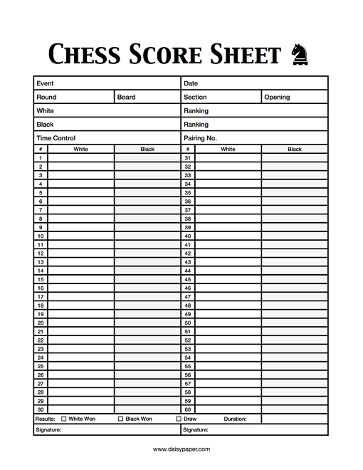 Chess Notation Book