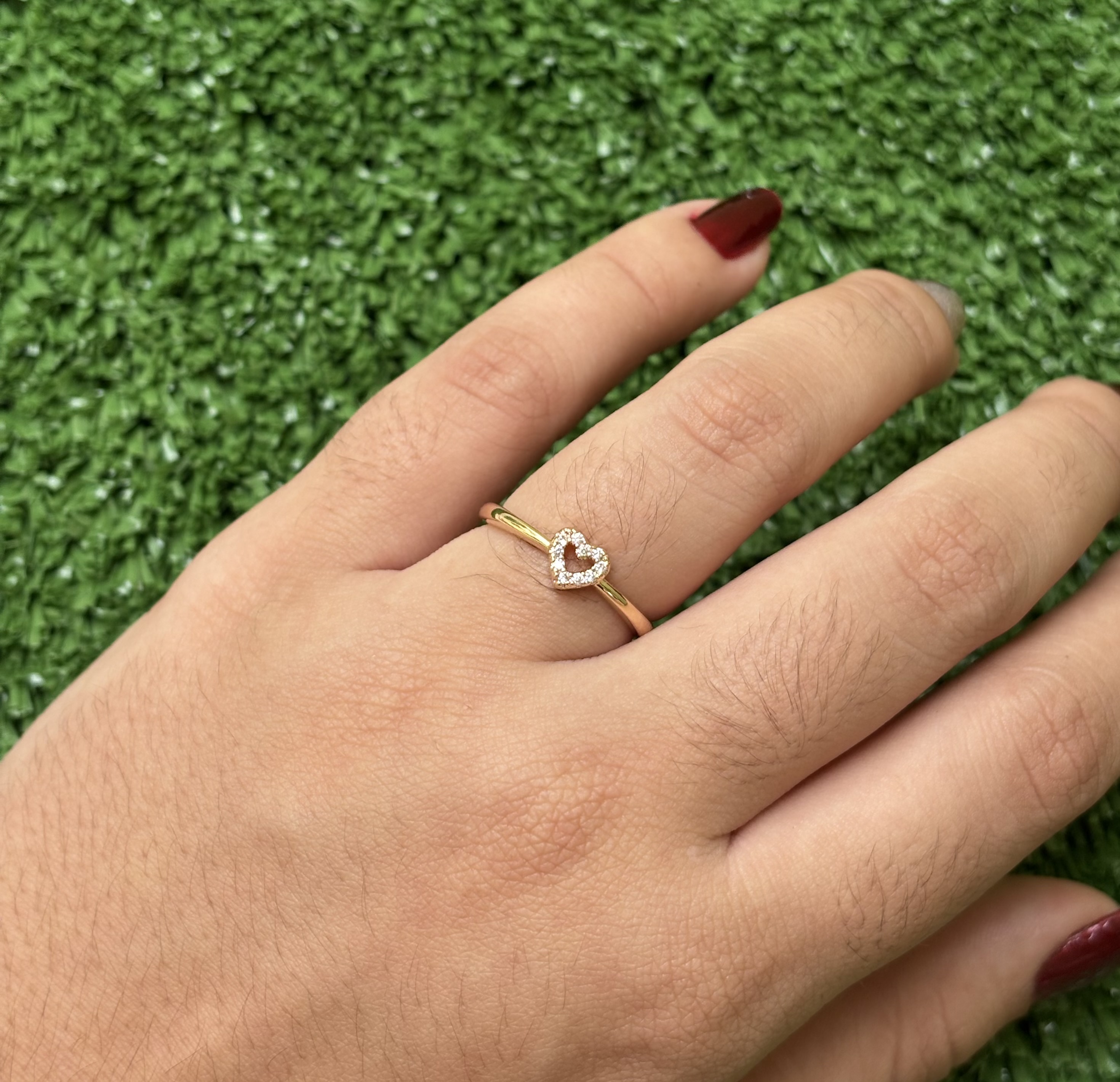 Anel Coração Cristal Regulável 