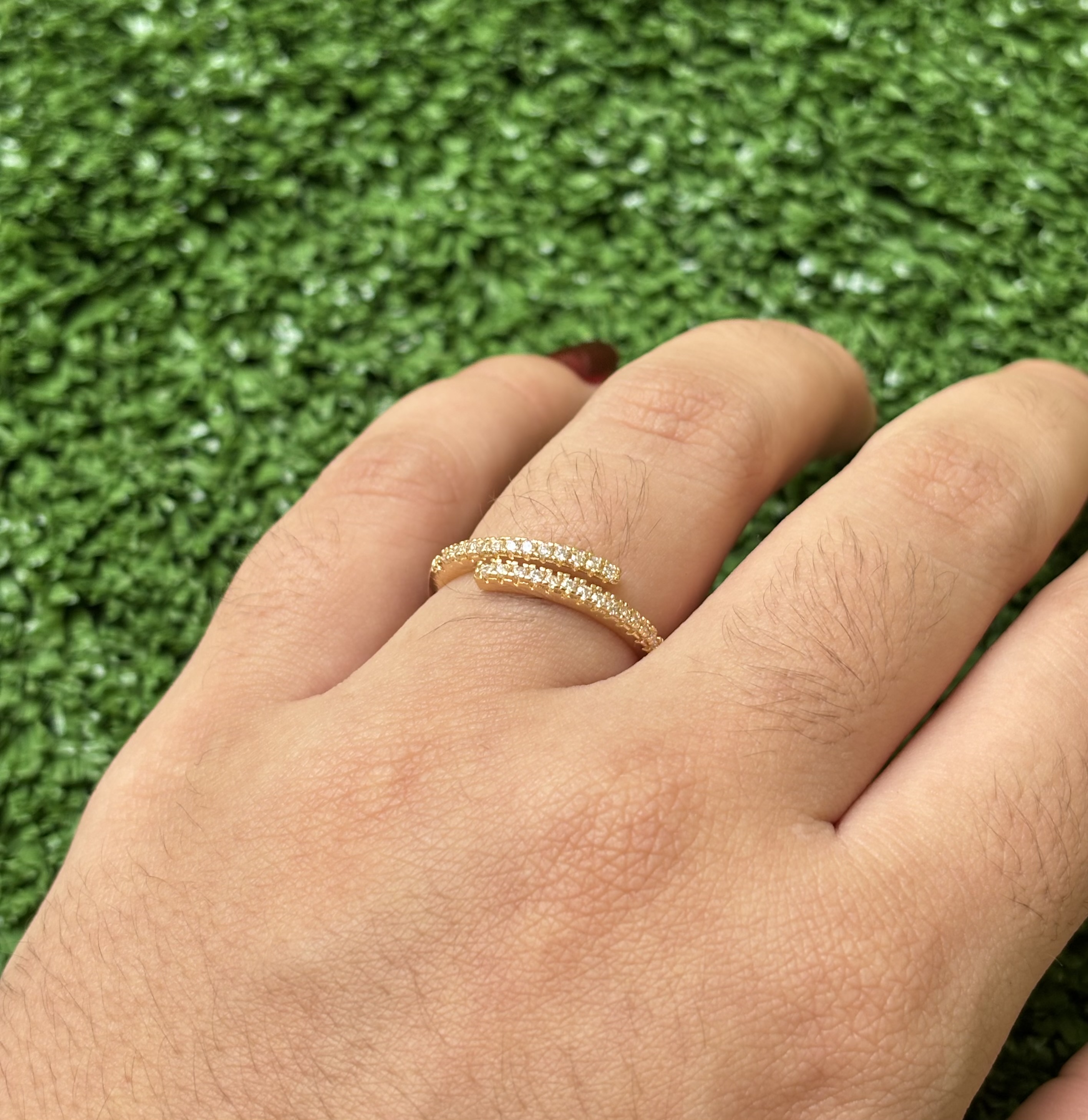 Anel Duo Cravejado Regulável 