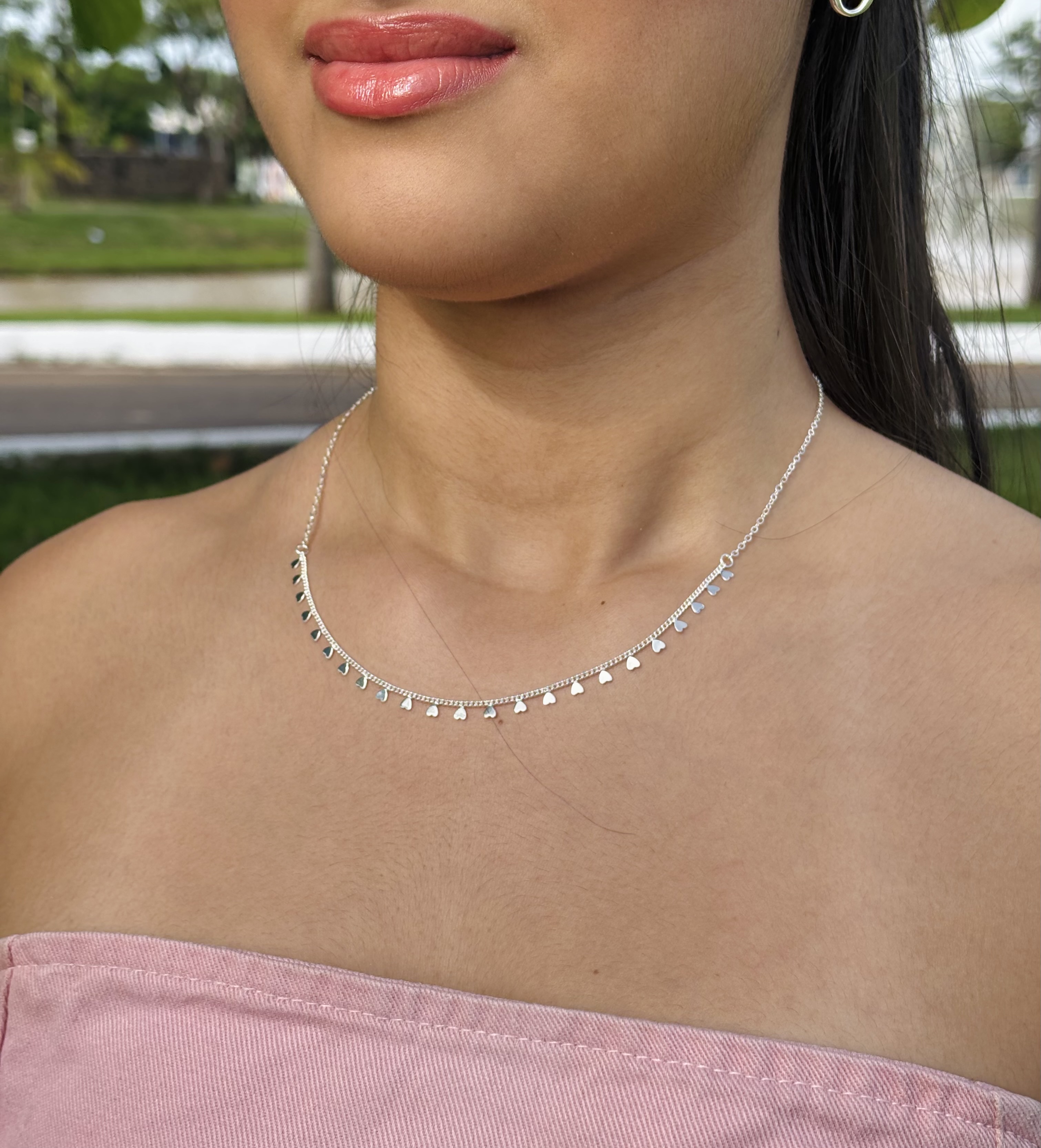 Choker Corações Pendurados 