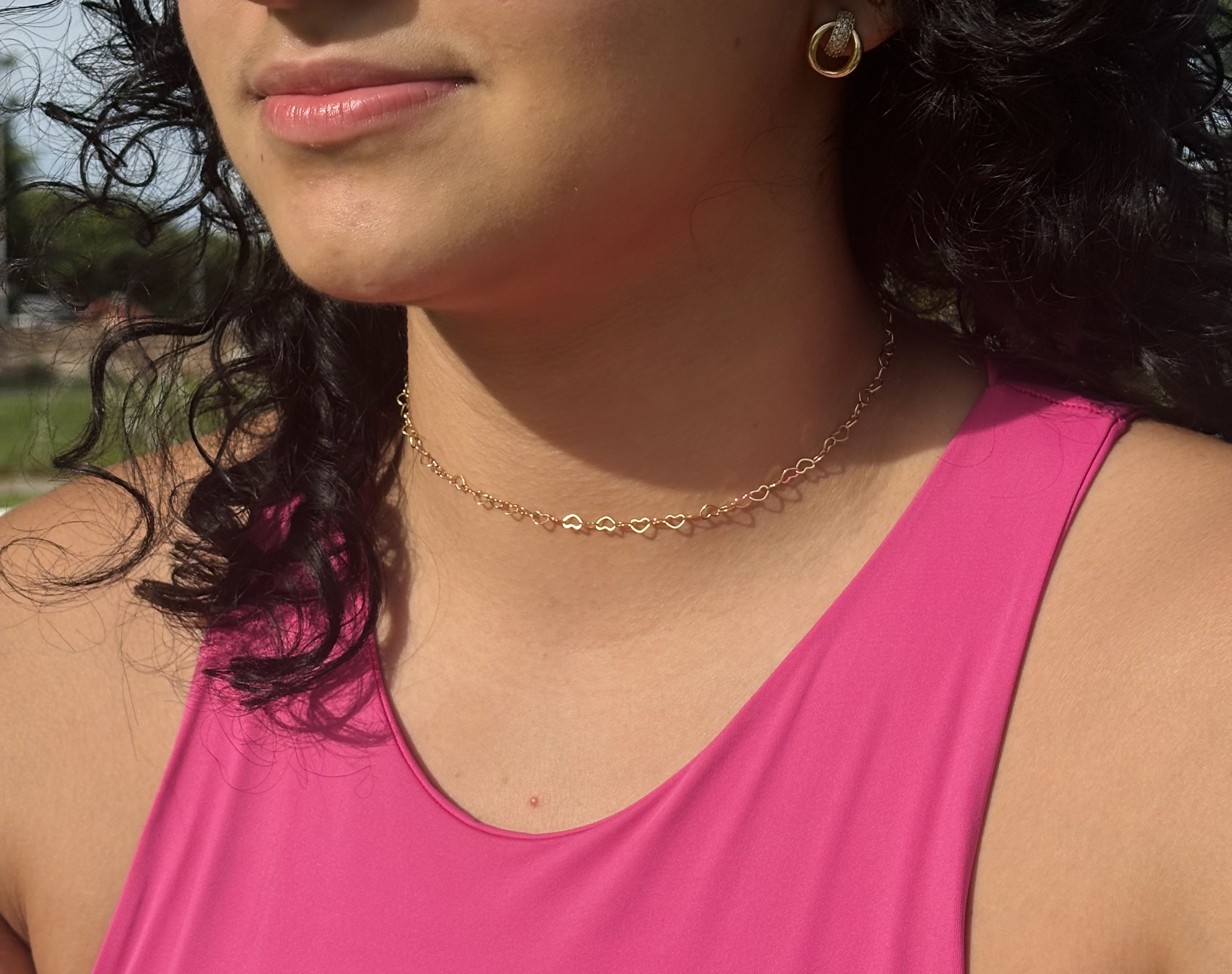 Colar/Choker Elos Corações